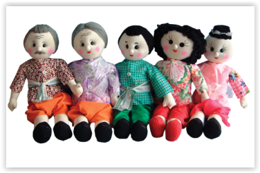 ตุ๊กตาผ้า ปู่ ย่า พ่อ แม่ ลูก ขนาด 17'' ตัวละ ของเล่นเสริมทักษะ,ของเล่นเด็ก, สื่อการสอนอนุบาล