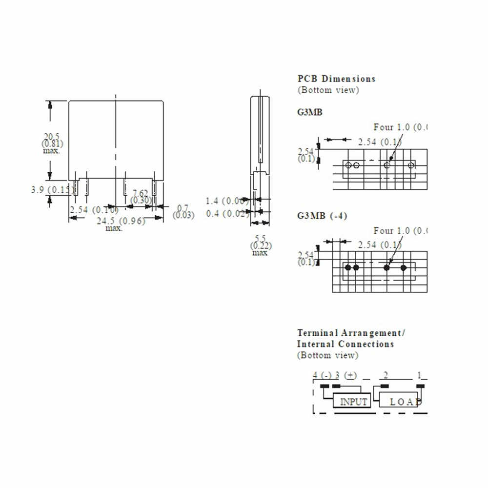 G3MB-202P PCB Solid State Relay 2A 250V 3-5VDC Control SSR