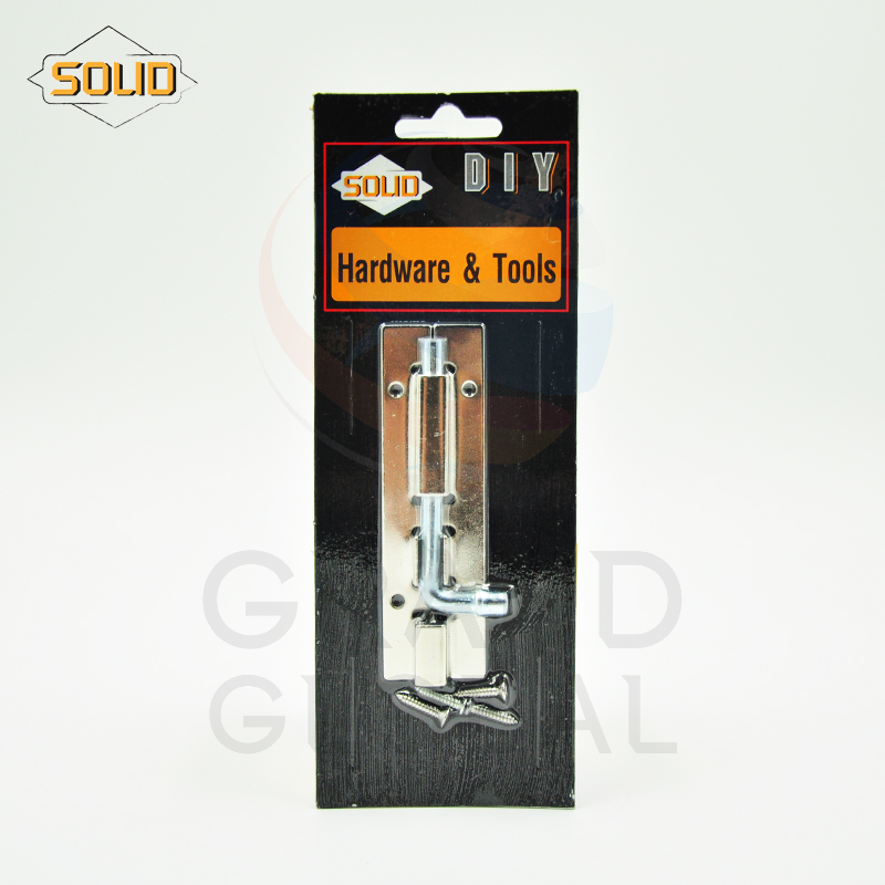 SOLID กลอนประตูเหล็ก สีเงิน ชุบโครเมี่ยม 4นิ้ว