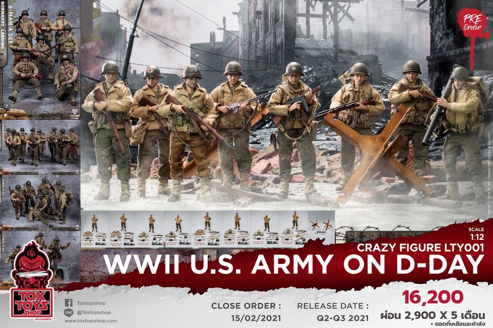 [สั่งจอง] Crazy Figure LTY001 1/12 : WWII U.S. Army On D-Day Deluxe Edition
