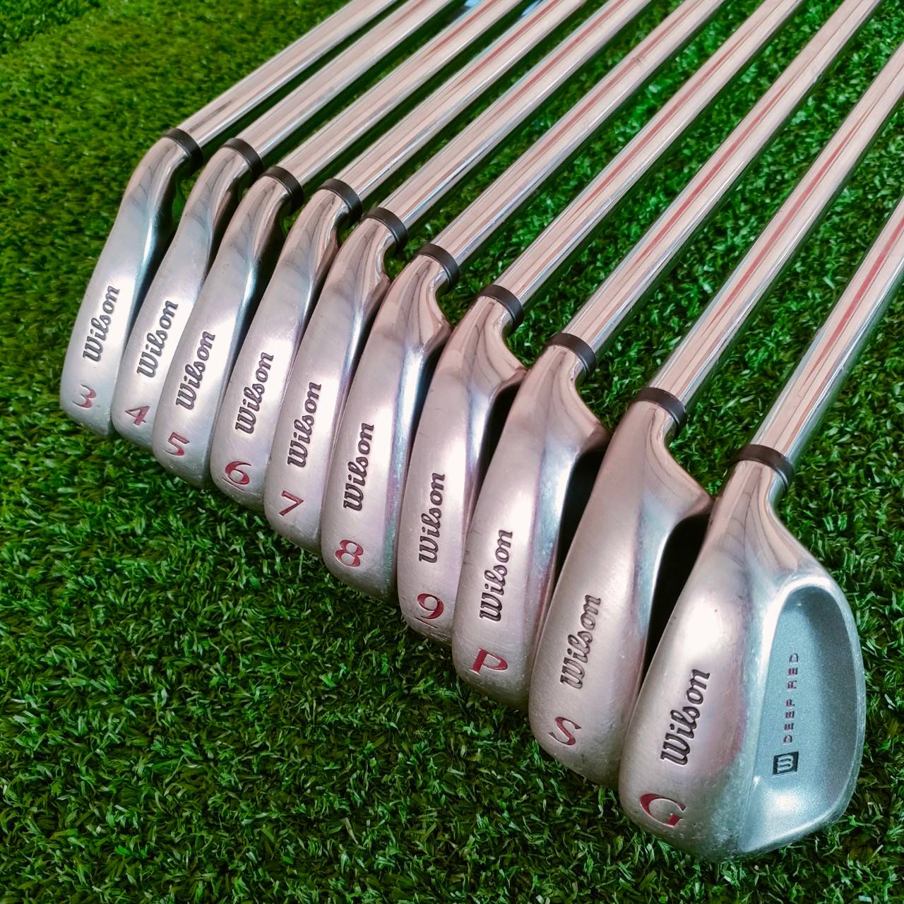 ชุดเหล็ก WILSON DEEP RED มีเหล็ก 3-9 เเละ PW GW SW ก้าน FAT SHAFT FLEX R ชุดใหญ่จัมโบ้ 10 ชิ้น!! ไม้กอล์ฟมือสอง ของแท้ BY NakaraLuxurious