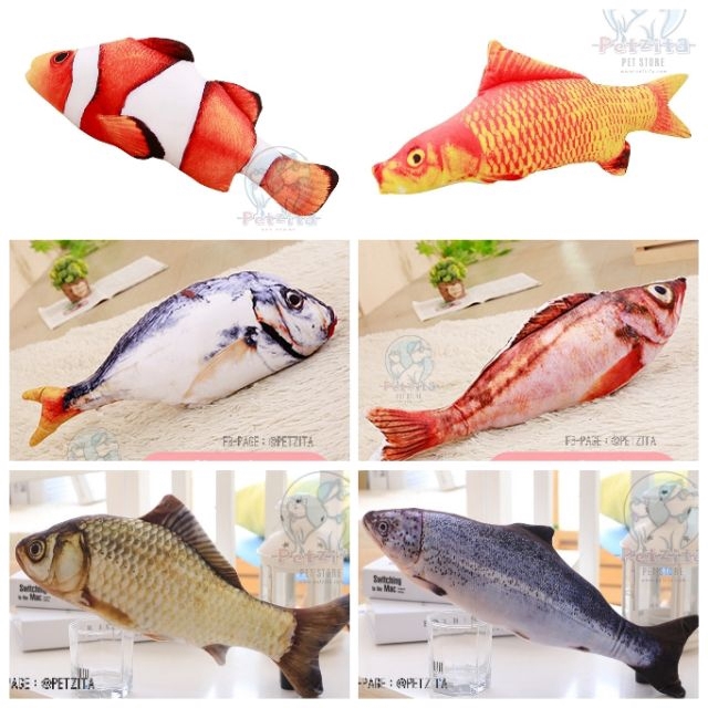 🇹🇭พร้อมส่ง🇹🇭 ตุ๊กตาปลาแคทปนิป 🐟🐠🦈 ยัดในผสมไส้แคทนิป หญ้ากัญชาแมว