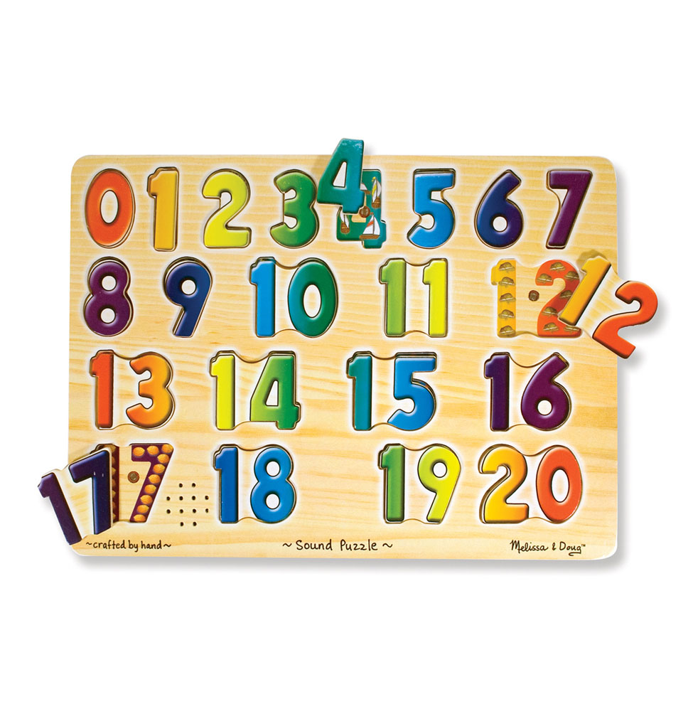 พัซเซิลตัวเลข 0-20 ส่งเสริมพัฒนาการทางความคิด มือ และสมอง Numbers Sound Puzzle, ของเล่น,ของเล่นเสริมพัฒนาการ, ของเล่นอเมริกา,melissa & doug