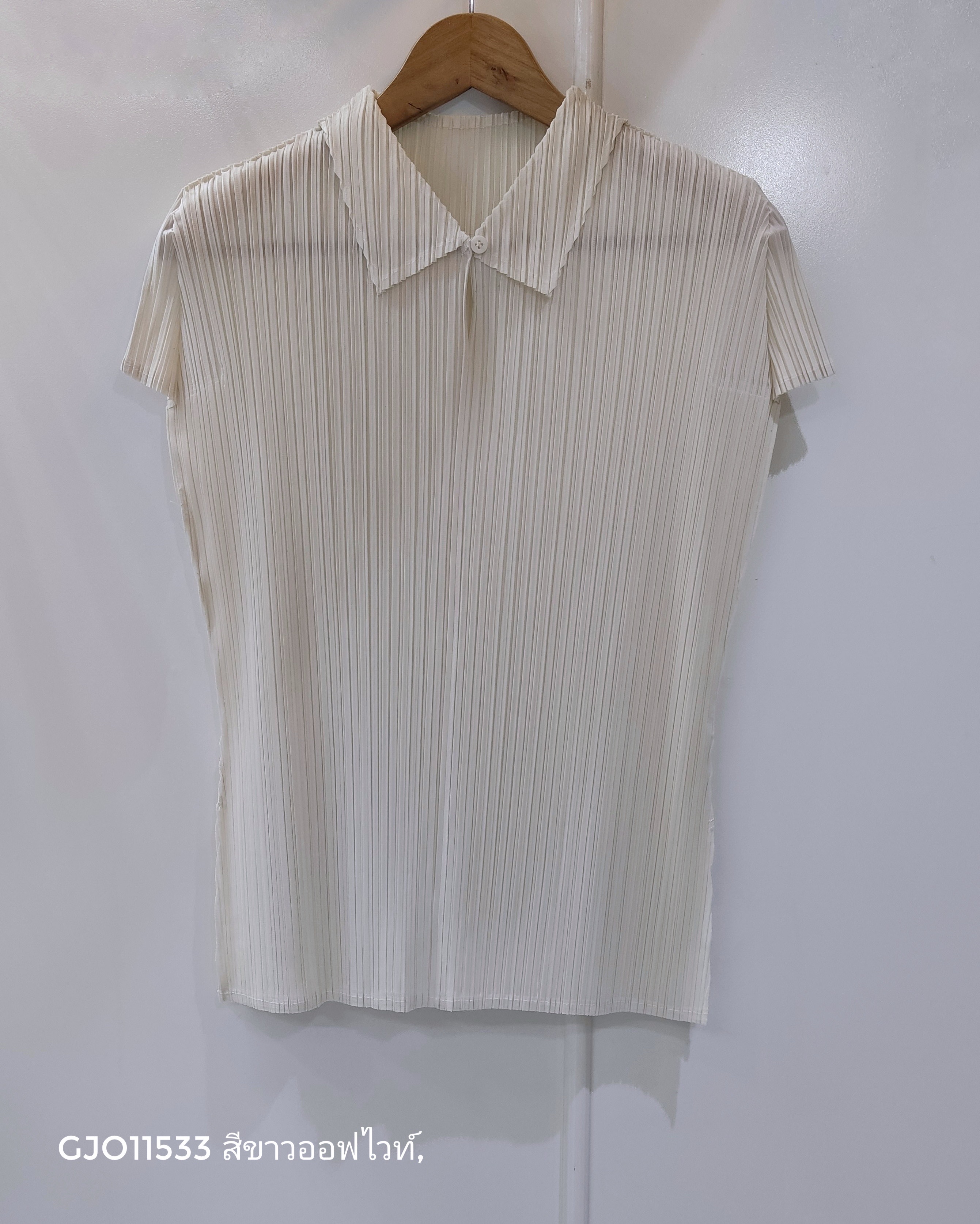 2MUAY รุ่น GJO11533 เสื้ออัดพลีท PLEATED MOCK COLLAR TOP 10 สี FREE SIZE