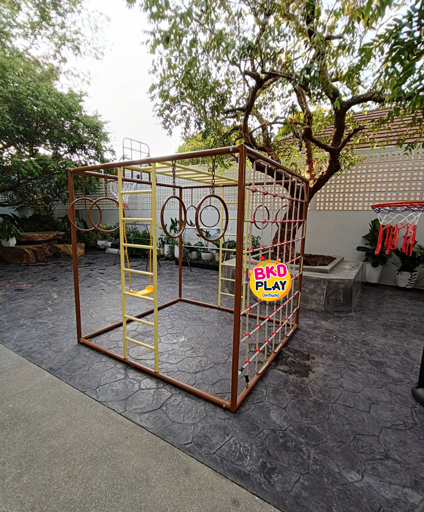 ลูกเต๋าปีนป่าย ชุดรวมปีนป่ายสี่เหลี่ยมA2 ปีนป่ายเชือก พร้อมบาร์โหน บาร์ไต่ ชิงช้า เครื่องเล่นสนามเหล็ก เครื่องเล่นสนามกลางแจ้ง OutdoorPlayground