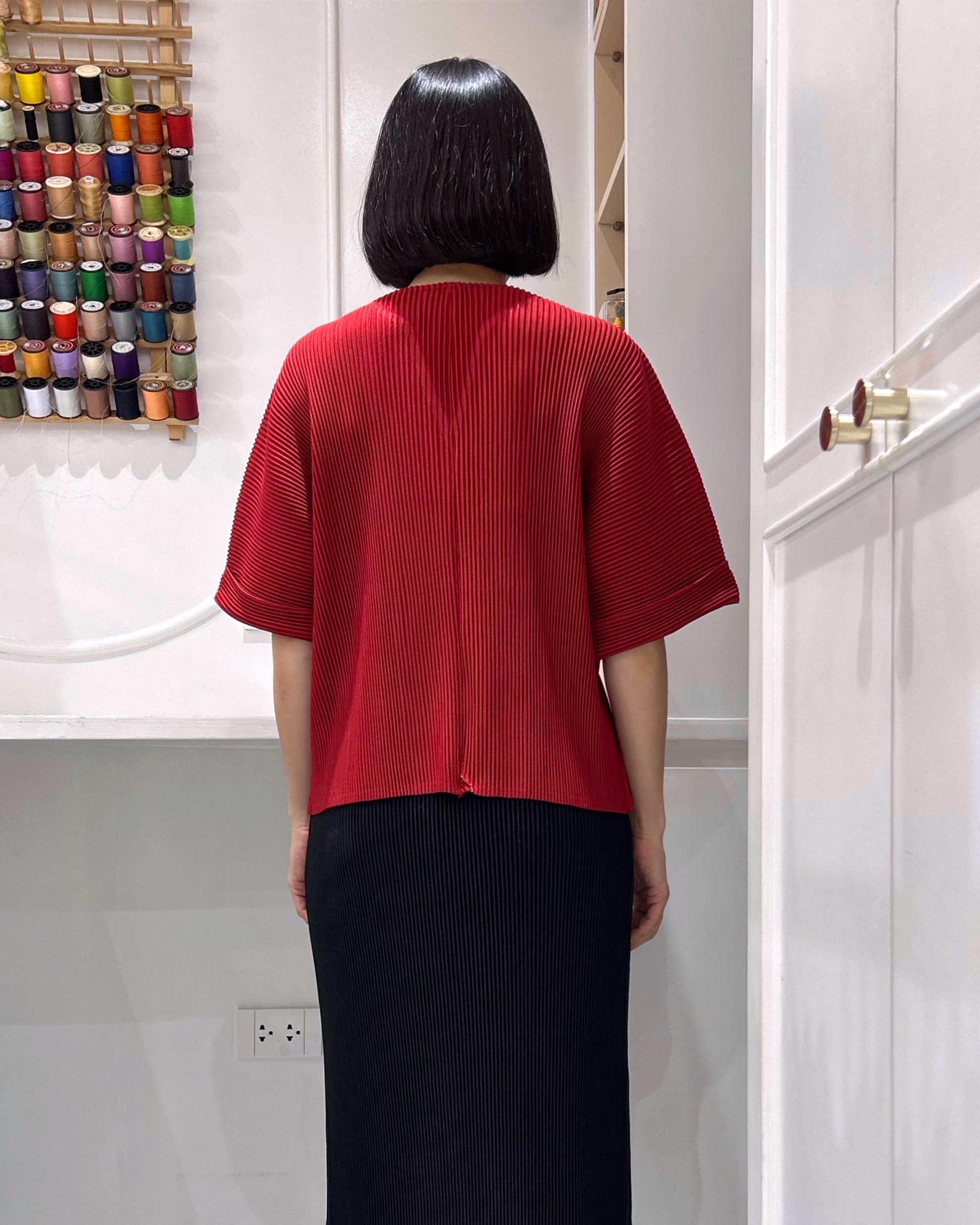 2MUAY รุ่น GJO11474 เสื้อคลุมอัดพลีท THICK WRAP BUTTON PLEATED CARDIGAN 8 สี FREE SIZE