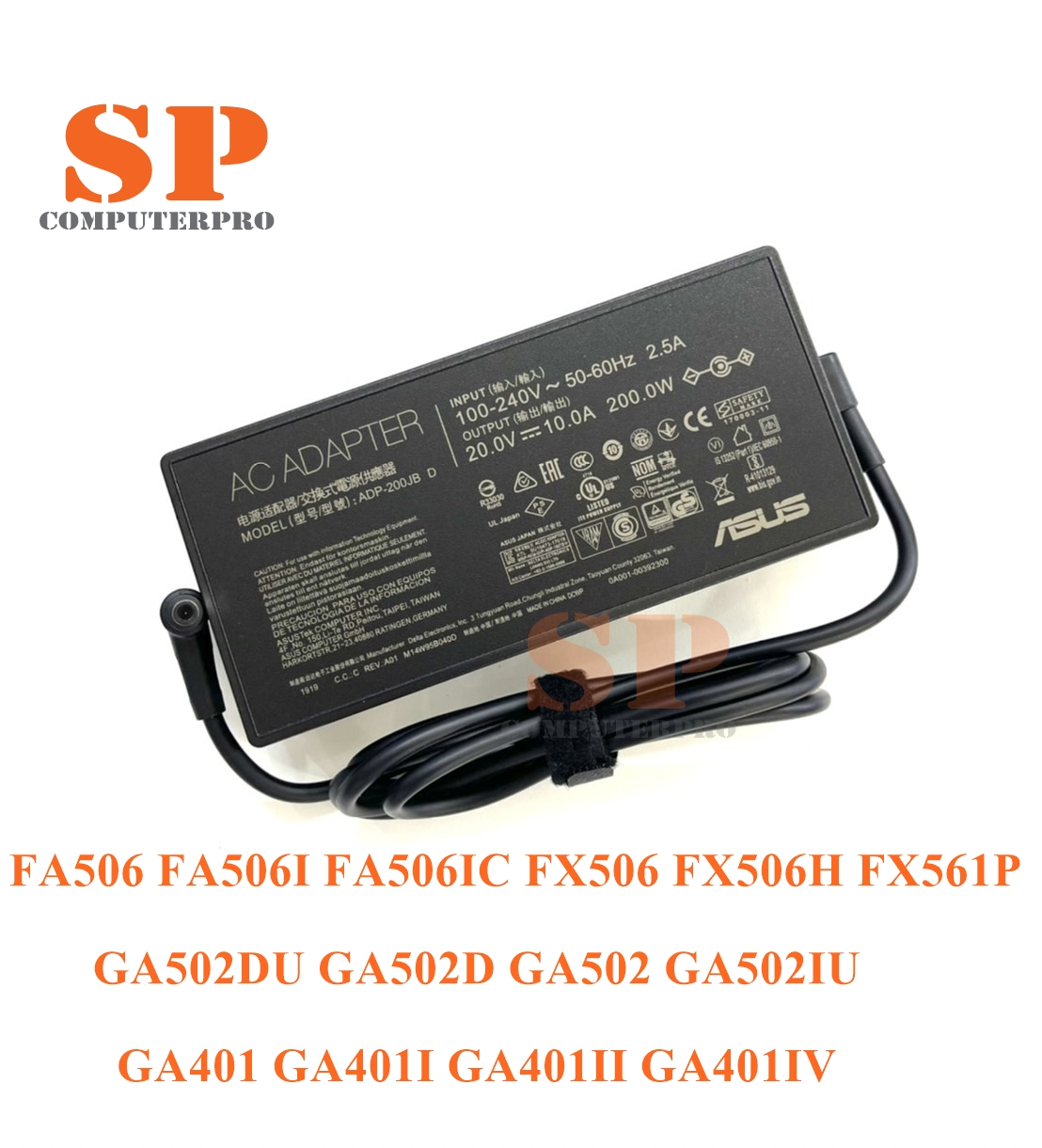 ASUS ADAPTER อแดปเตอร์ของแท้ ASUS FX506 FX506H FX561P GA502DU GA502D GA502 GA502IU GA401 GA401I GA401II GA401IV 20V 10A