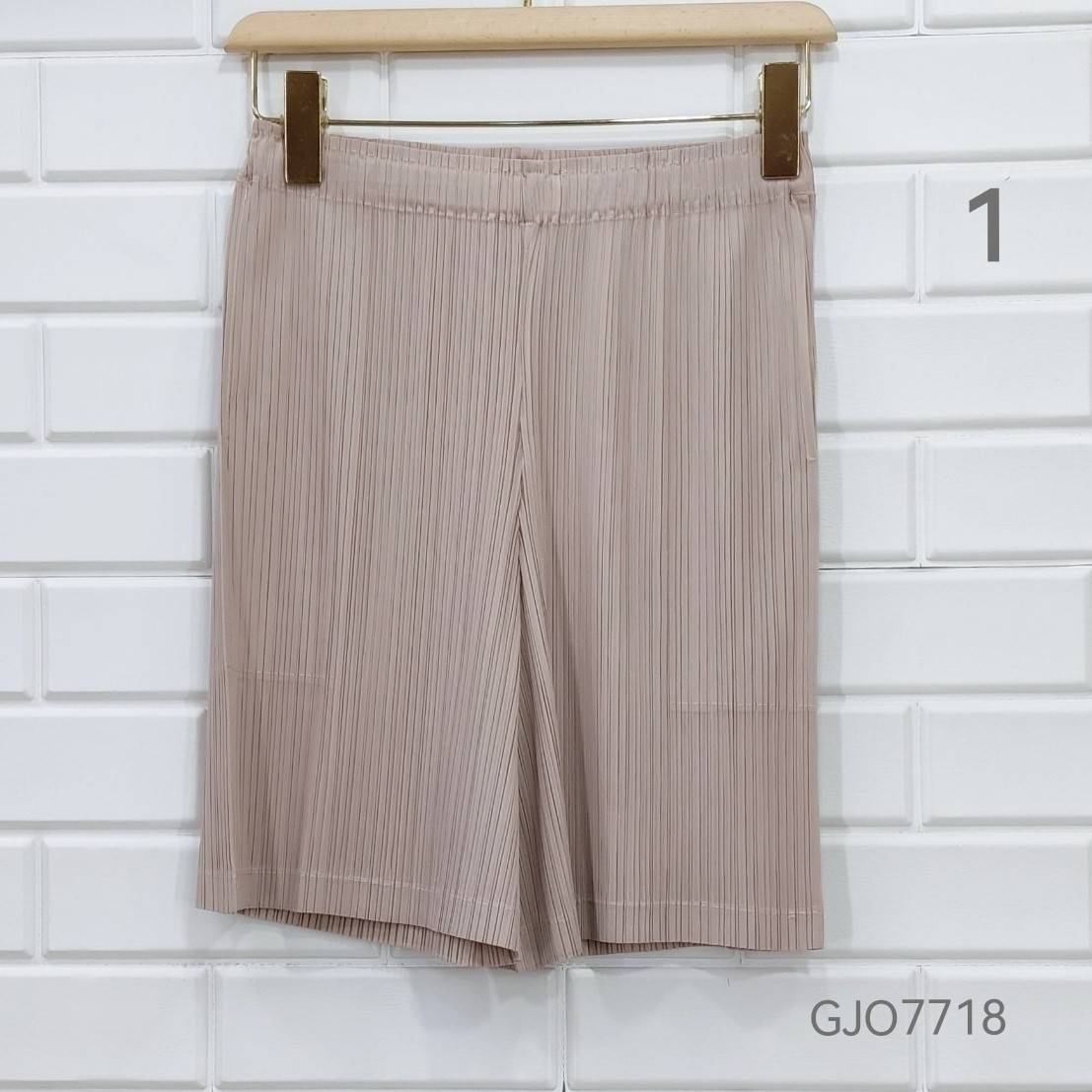 2MUAY BASIC รุ่น GJO7718 กางเกงอัดพลีทงานคุณภาพ BASIC SHORT PLEATED PANTS 12สี FREE SIZE