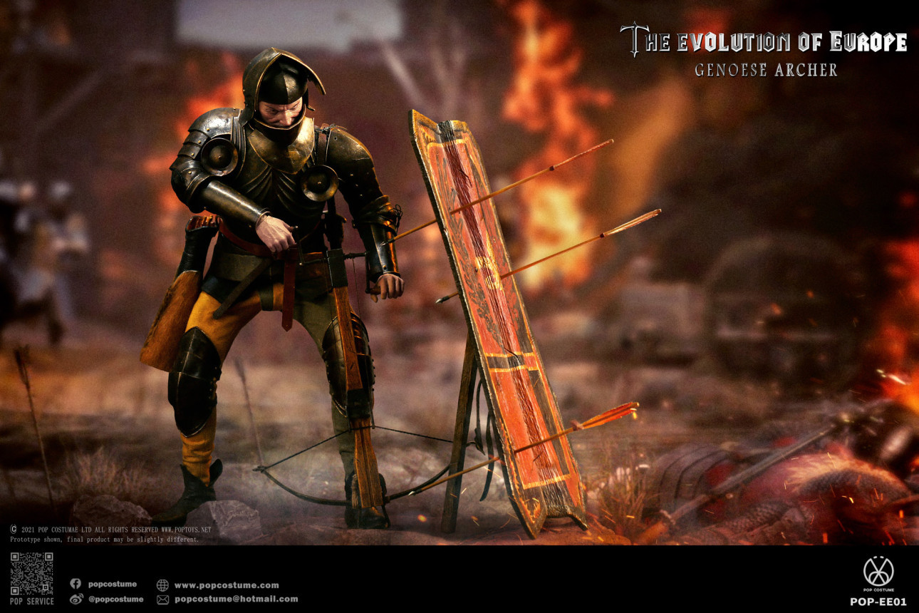 [สั่งจอง]POP COSTUME EE01 1/6 : The Evolution of Europe - Battle of Crécy 1346 French mercenaries-- Genoese crossbowmen Captain