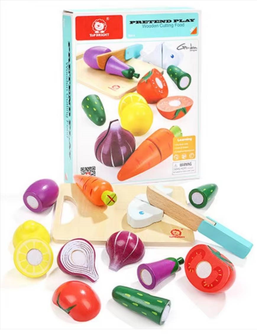 ชุดเขียงหั่นผักและปลา,ของเล่น,บทบาทสมมติ,ของเล่นไม้,อาหาร,ของเล่นเสริมทักษะการเรียนรู้, ของเล่นเสริมพัฒนาการเด็กอนุบาล, สื่อการสอนปฐมวัย, พร้อมส่ง