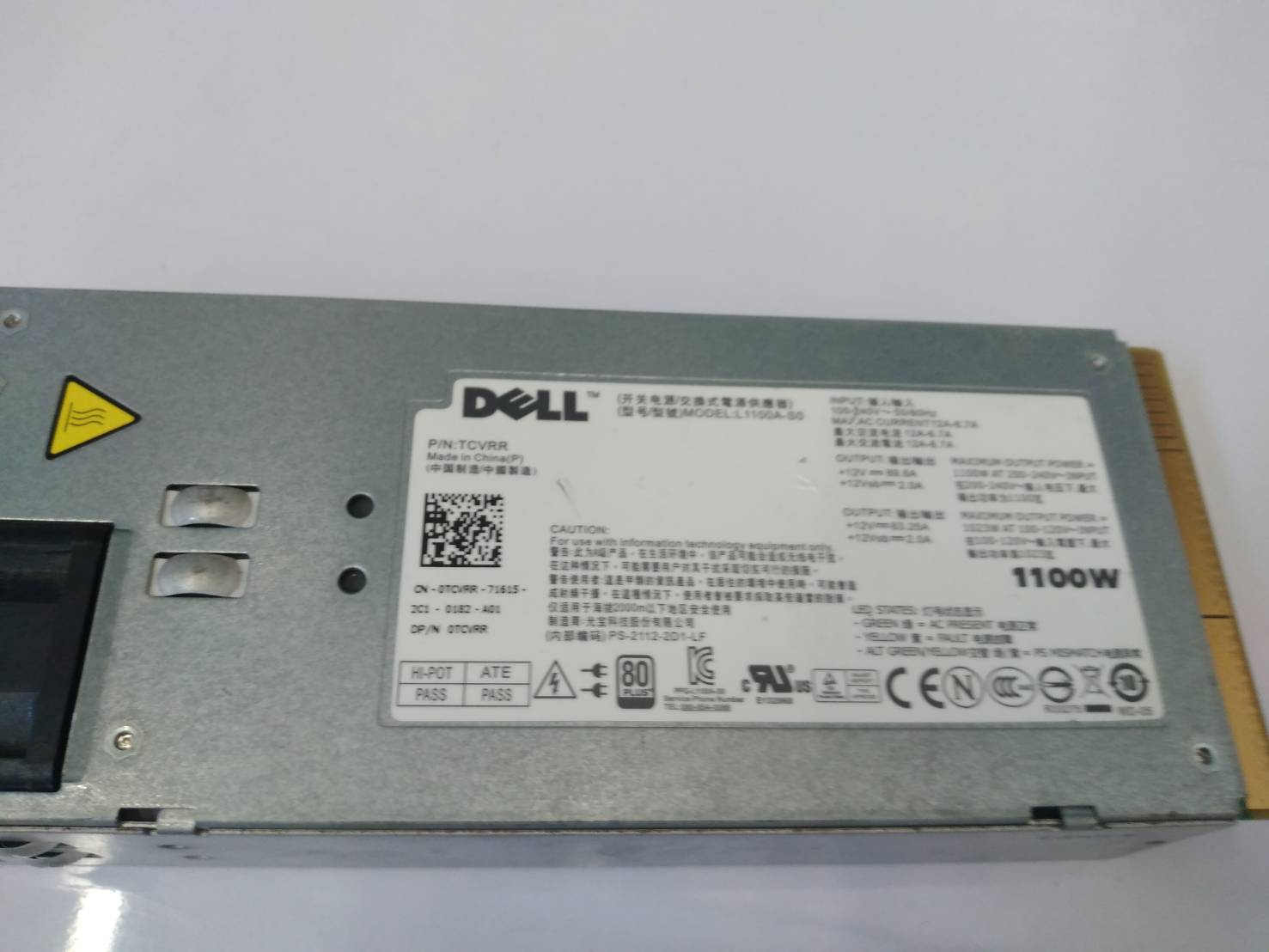 Dell 0TCVRR 1100 Watt Netzteil Hot Swap R510 R810 R910 T710 R5500