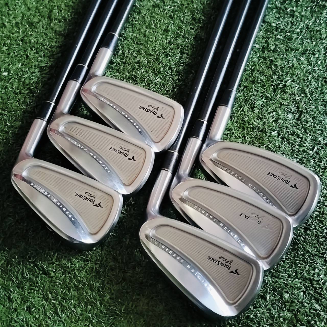ชุดเหล็ก TOURSTAGE VIQ SUPER PREMIUM FORGED JAPAN มีเหล็ก 5 6 7 8 9 PW สภาพสวยมากๆ ก้าน TOURSTAGE TSI-55 FLEX R ไม้กอล์ฟพรีเมี่ยมมือสอง ของแท้ By NakaraLuxurious
