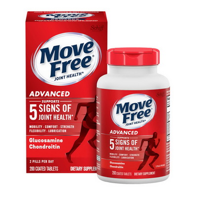 Schiff Move Free Advanced Joint Supplement ขนาดใหม 200 เม็ด ช่วยบำรุง และเพิ่มความยืดหยุ่นไขข้อ [รุ่นใหม่ NEW LOOK เพิ่มขนาด ราคาเดิม]