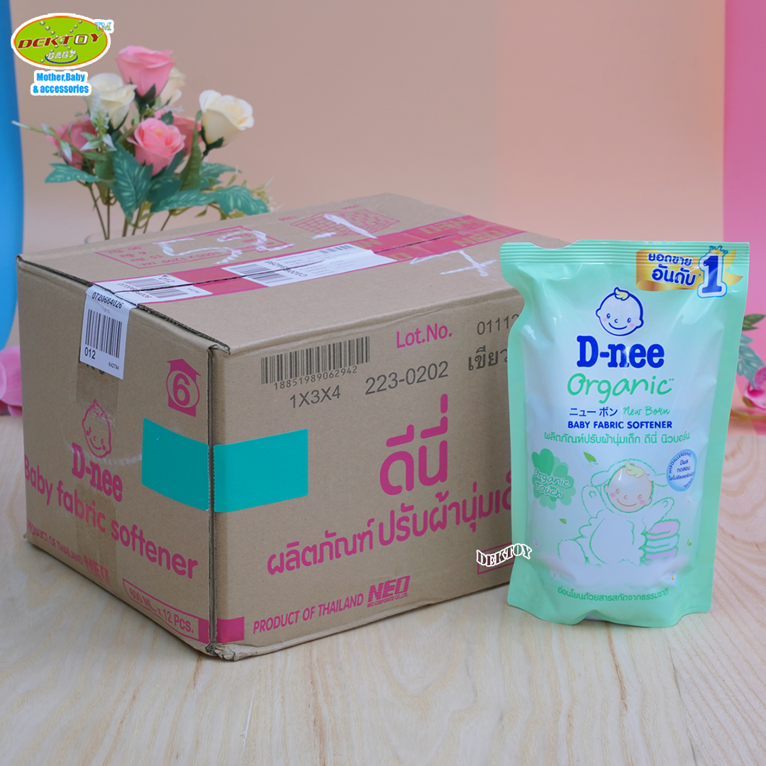 D-nee ดีนี่ น้ำยาปรับผ้านุ่มดีนี่ นิวบอร์น organic touch 550 มล. สีเขียว