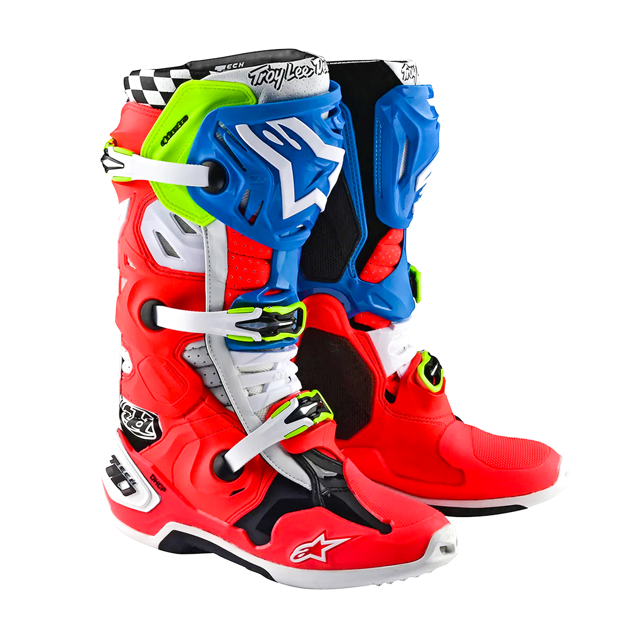 รองเท้า Alpinestars Tech 10 Supervented MX Boot Solid Rocket Red / White / Blue