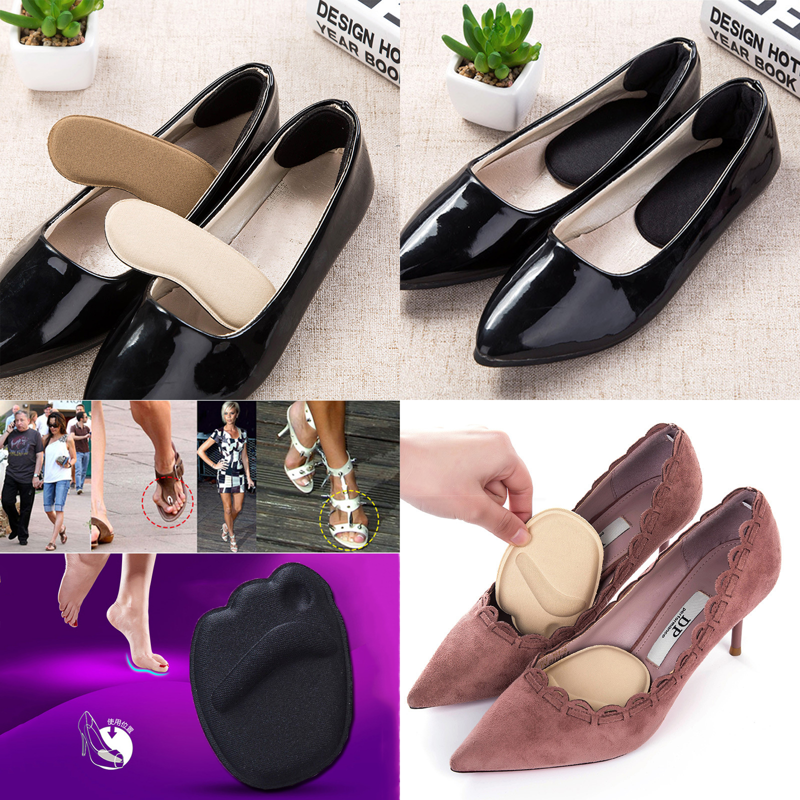 แผ่นกันรองเท้ากัด มี 3แบบ หลังข้อเท้า / ตัวT / ฝ่าเท้า 1คู่(2ข้าง) หนานุ่ม สบายเท้า ลอก ติด ใช้ได้เลย