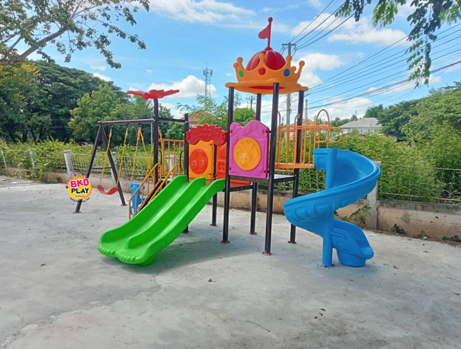ส่งติดตั้งฟรี เครื่องเล่นสนามกลางแจ้ง -ในร่ม, ชุดสวนมงกุฏและผีเสื้อหรรษา สไลเดอร์ใหญ่,ครุภัณฑ์สนามเด็กเล่น,งบ.สพฐ,โครงการโรงเรียนประชารัฐ, เครื่องเล่นสนามระดับก่อนประถมศึกษา, งบประมาณ80,000 playground,สไลเดอร์,ของเล่นเสริมพัฒนาการ,เครื่องเล่นสนาม, สนามเด็