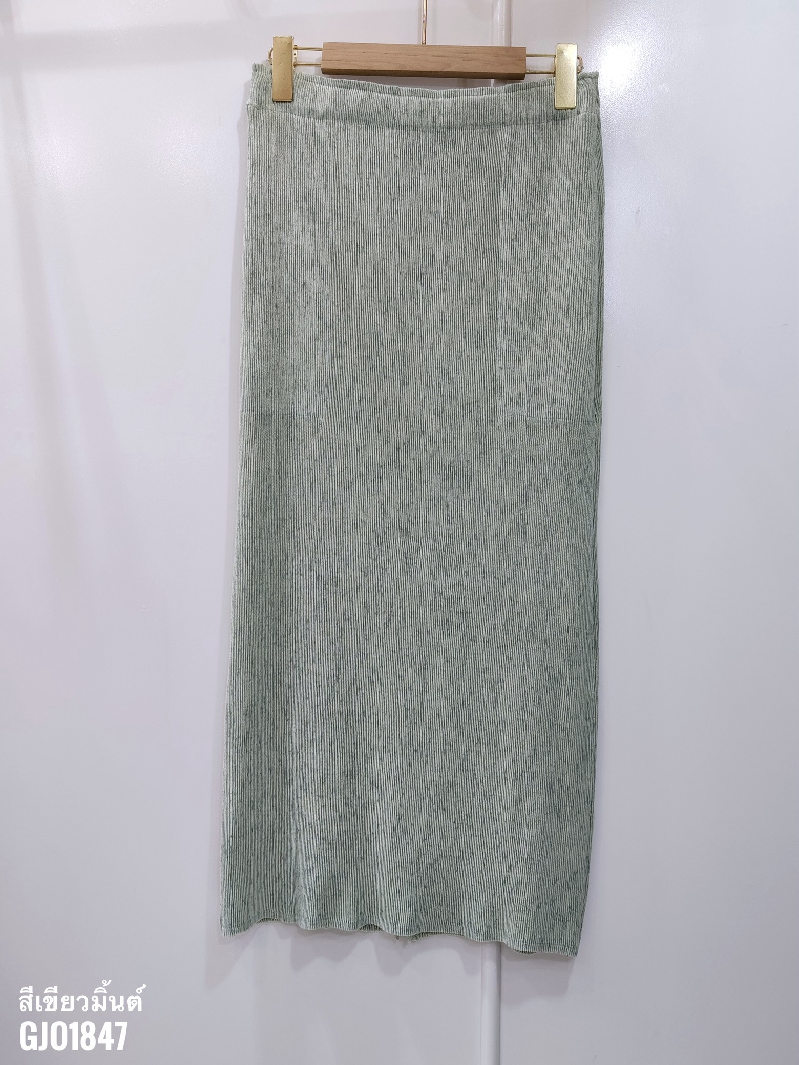 ปรับราคาลง20%!! ยาว 33.5นิ้ว! 2MUAY รุ่น GJO1847 กระโปรงพลีทคุณภาพ PENCIL KNIT PLEATED SKIRT 7 สี FREE SIZE