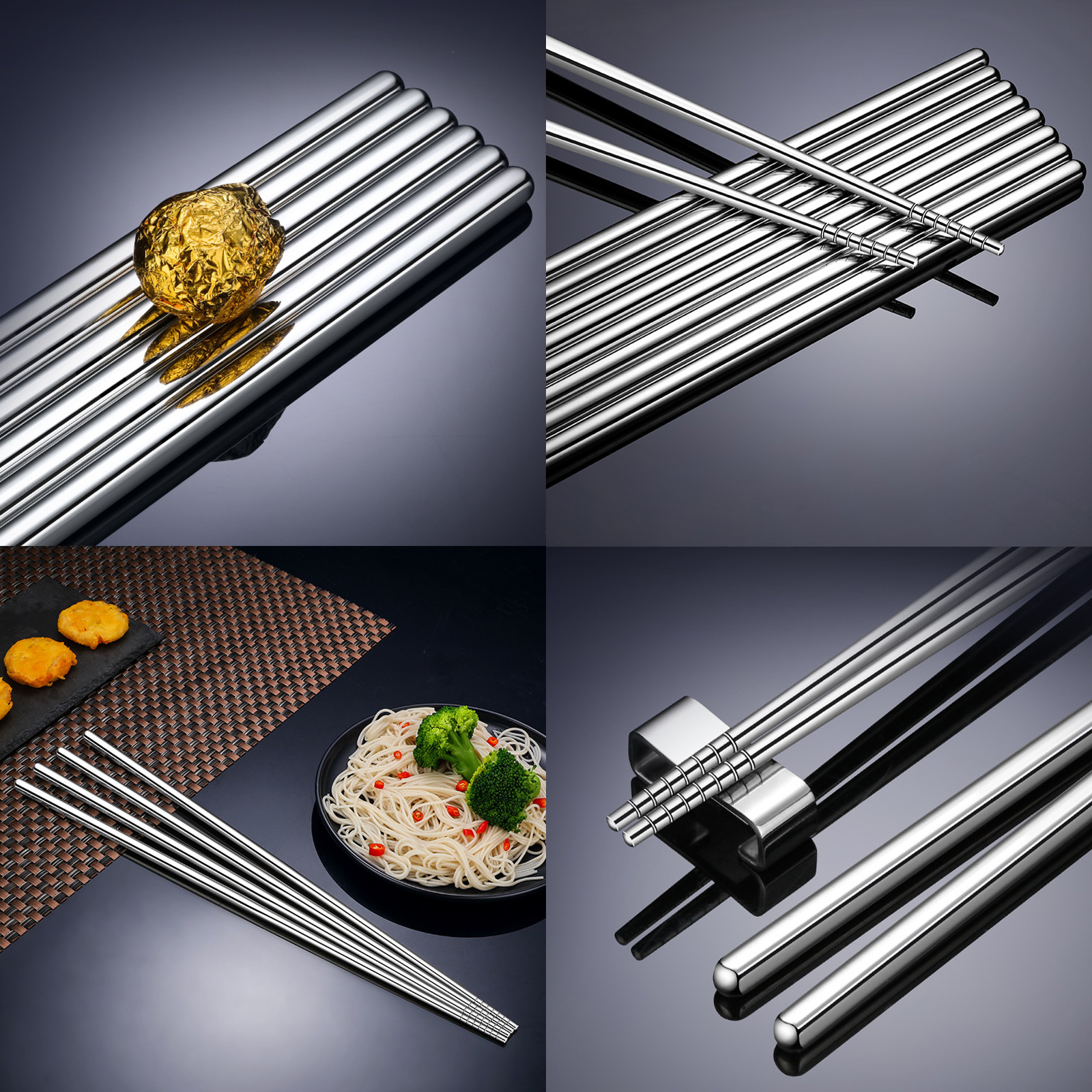 ตะเกียบ ยาว 36cm สแตนเลส304 มี2ขนาด รอบวง 5mm / 7mm เกรดอาหาร ดีไซน์สวยงาม น้ำหนักเบา ทนทาน ปลอดภัย