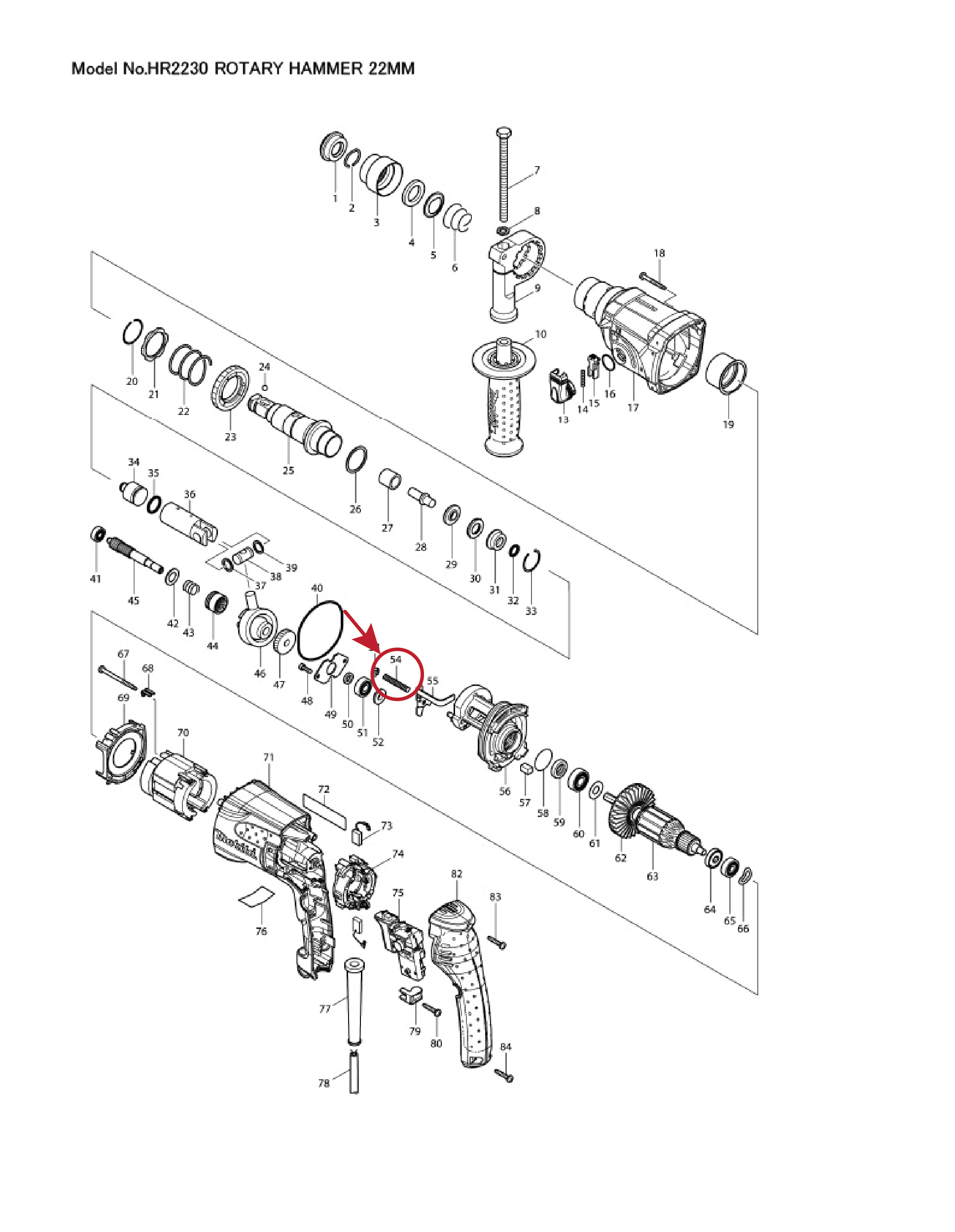 สปริงขาเหล็ก (แท้) สว่านโรตารี่ Makita มากีต้า รุ่น HR2021 #81, HR2020 #81, HR2030, HR2460, F #54, HR2440 #81 (233388-5) (อะไหล่แท้100%) COMPRESSION SPRING 5
