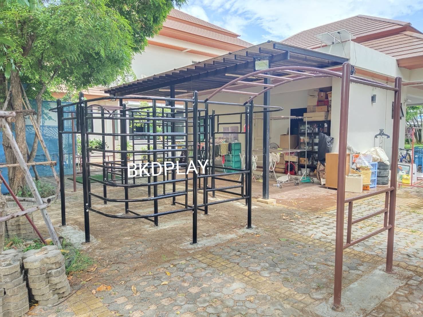 เครื่องเล่นสนามกลางแจ้ง สำหรับเด็กประถม ชุดปีนป่ายรวม บาร์โหนแสนสนุก ปีนป่ายเหล็ก เครื่องเล่นสนามเหล็ก รวม OutdoorPlayground, ราคาโรงงาน