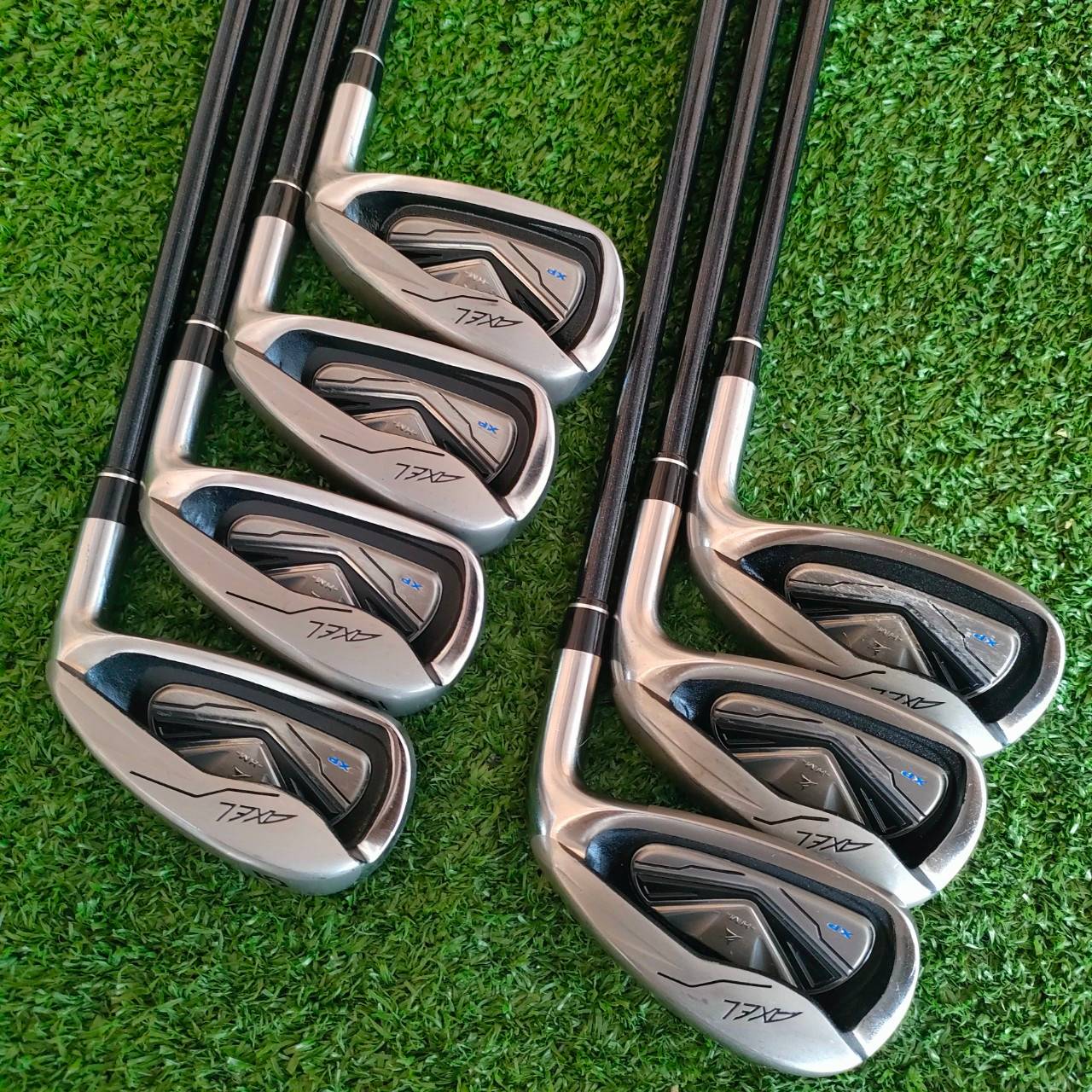 ชุดเหล็ก TSURUYA AXEL XP HM มีเหล็ก 5 - 9 เเละ PW AW เหล็ก 7 องศา 28 ก้าน FUJIKURA MOTORE FLEX R เหล็กที่ตีง่าย และตีไกลกว่าปกติมากๆ!! ไม้กอล์ฟมือสอง ของแท้ BY NakaraLuxurious