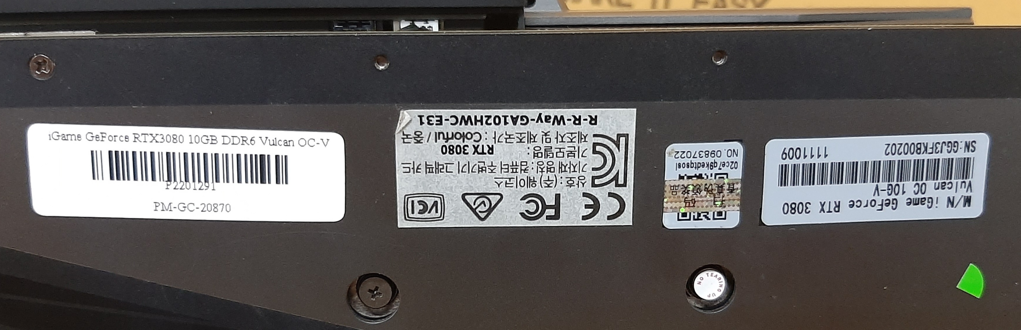 VGA การ์ดจอแสดงผล ยี่ห้อ Nvidia รุ่น iGame GeForce RTX3080 10GB DDR6 Vulcan OC-V สภาพดี มือสอง ประกันร้าน 1 เดือน
