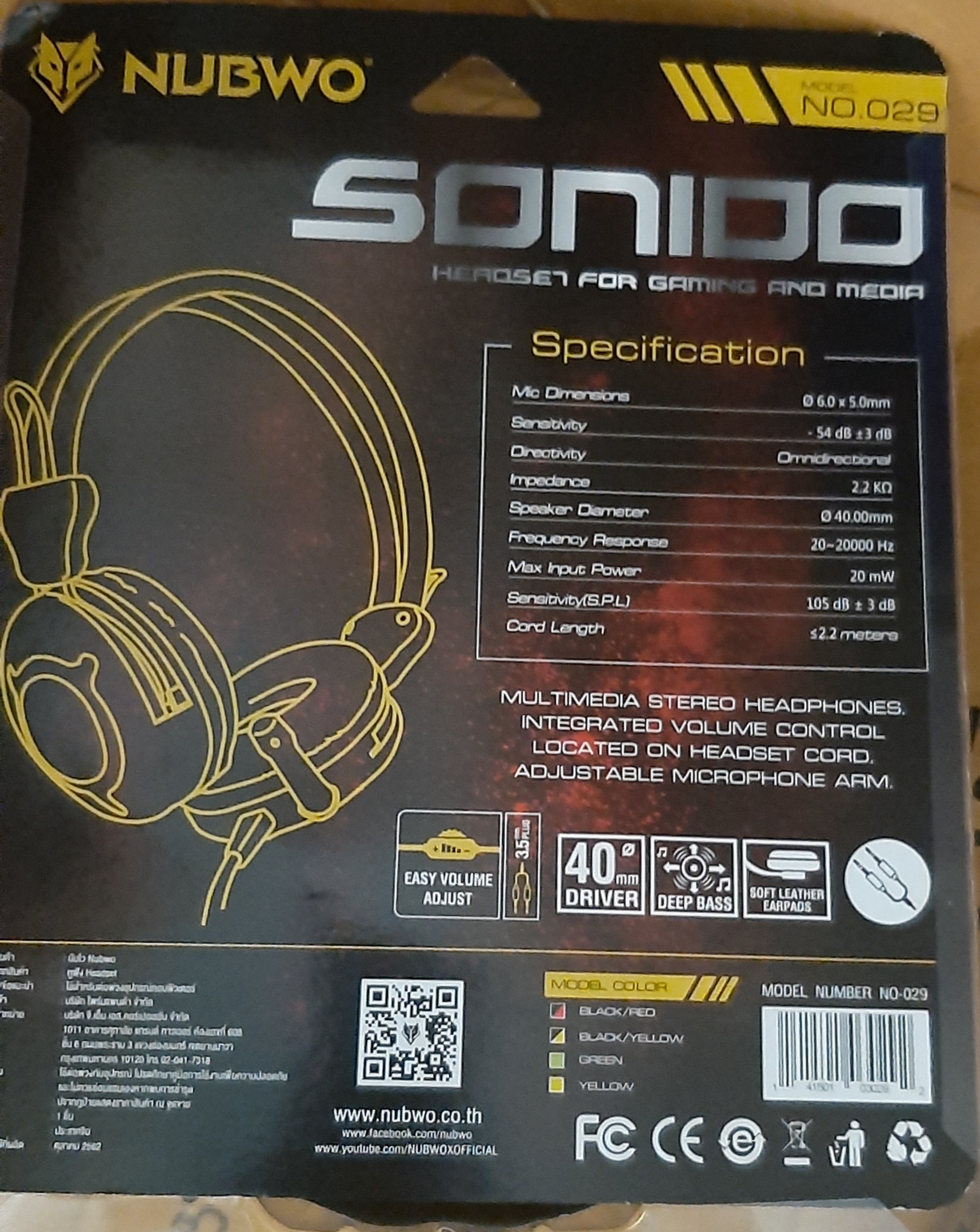 Headset NUBWO (029) หูฟัง มือหนึ่ง สภาพดี ประกันร้าน 1 เดือน