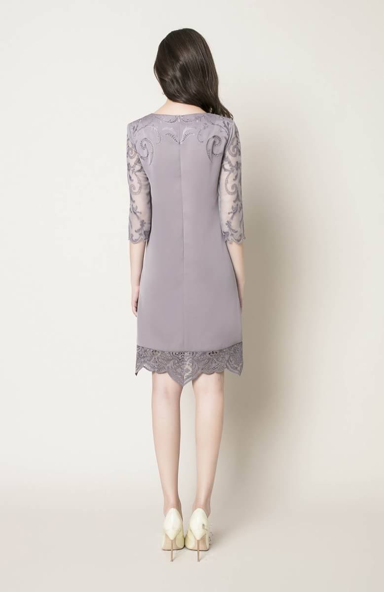 ปรับราคาลง 50% 2MUAY PREMIUM DRESS Romantic Embroidered Lace Sleeve Dress เดรสกระโปรงลายปักฉลุ แขน3ส่วน KT1060
