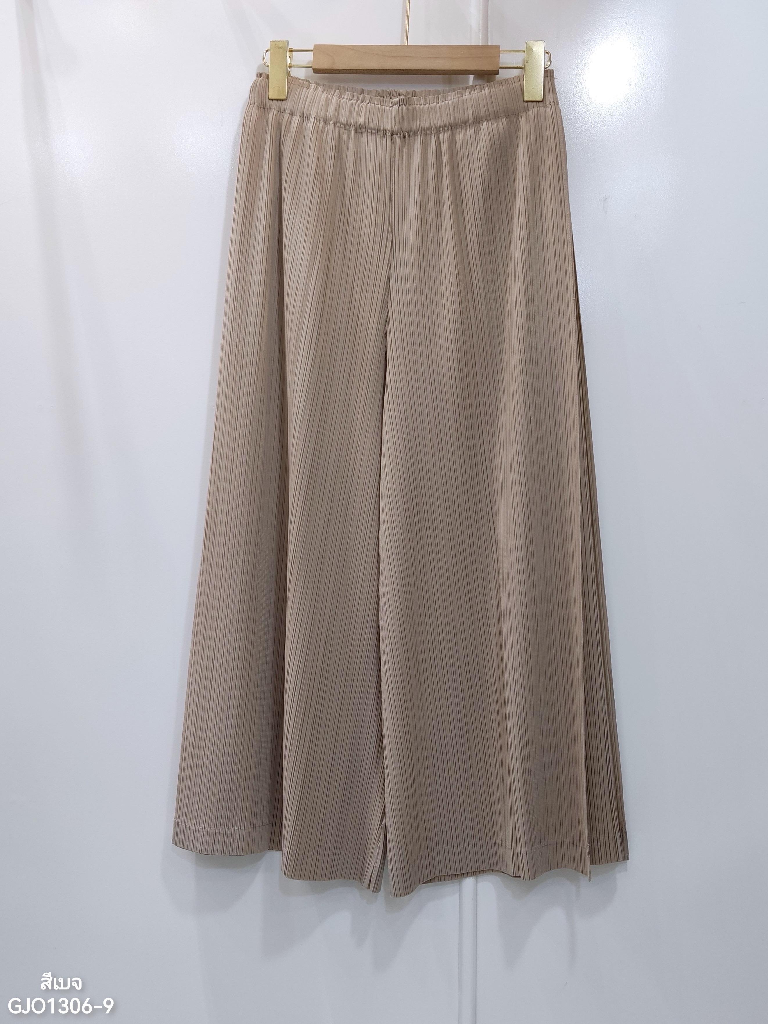 ยาว 33,ยาว 36นิ้ว 2MUAY รุ่น GJO1306 กางเกงพลีทคุณภาพ DOUBLE LAYER STRAIGHT PLEATED PANTS 15 สี FREE SIZE