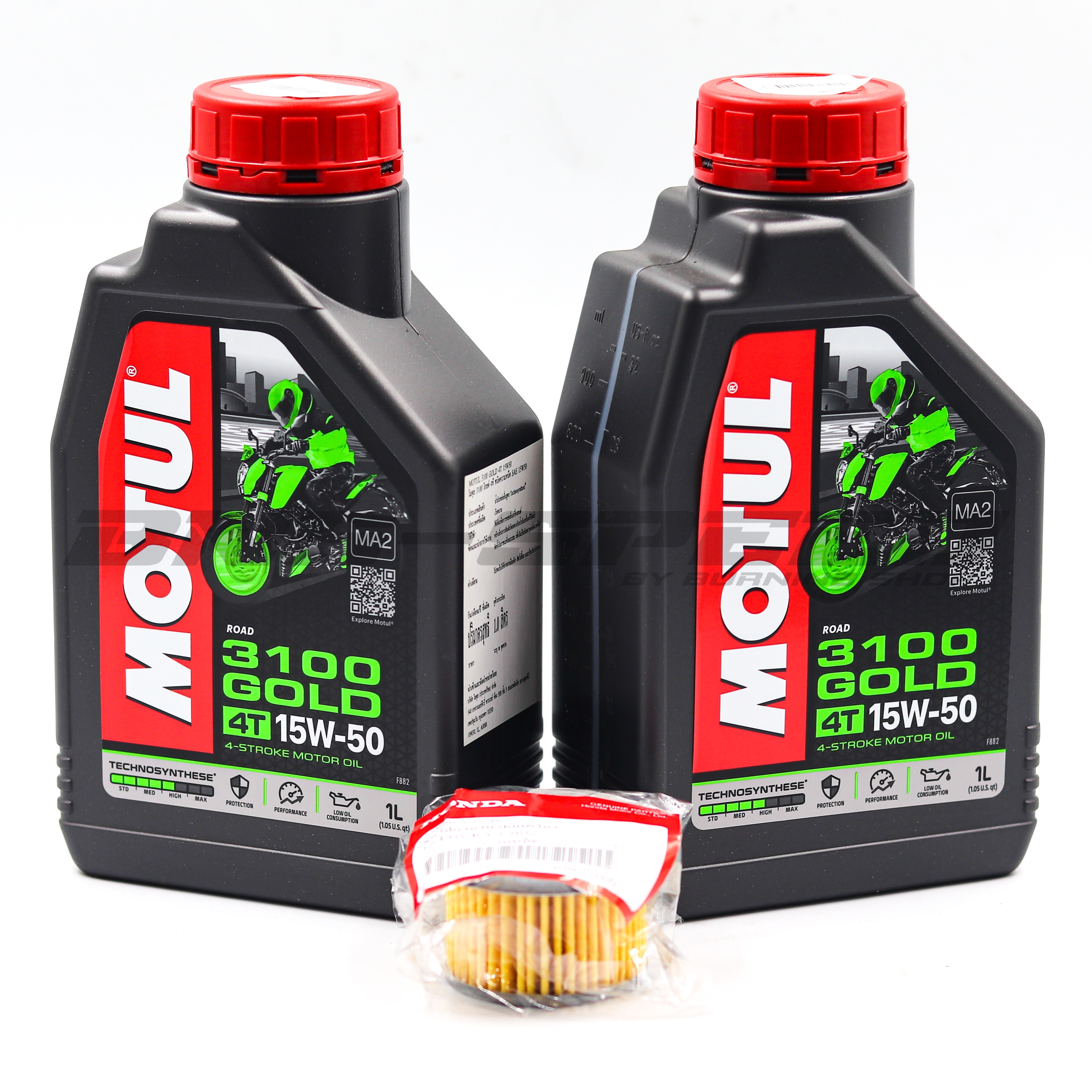 ชุดถ่ายน้ำมันเครื่อง CRF250/300 - Motul 3100Gold 15W50, 10W40