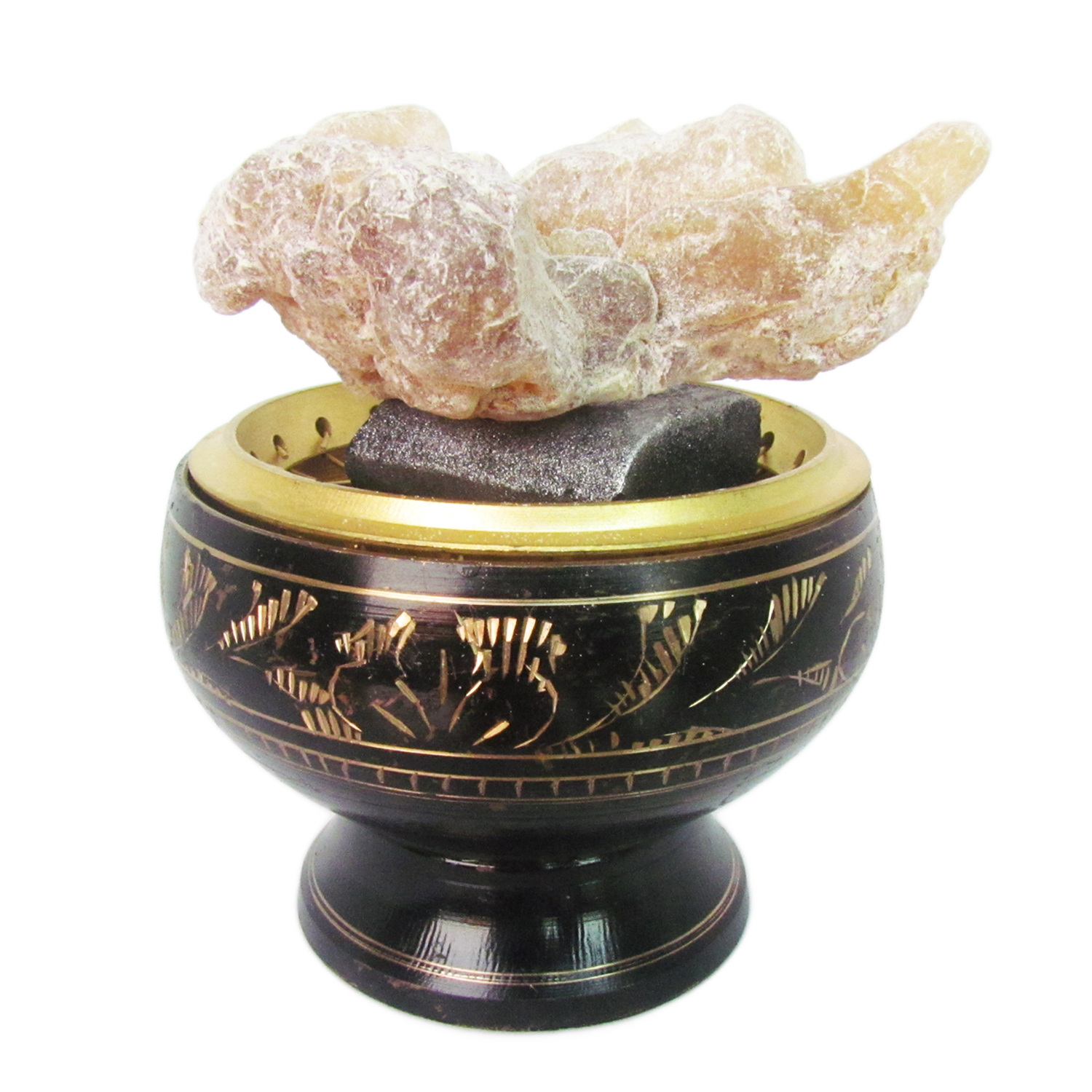 เตาเผาไม้หอม สีดำ ทอง กระถางธูป ไม้กฤษณา ไม้จันทน์ กำยาน มดยอบ เครื่องหอมทุกชนิด ทำจากทองเหลืองแท้ทั้งชิ้น