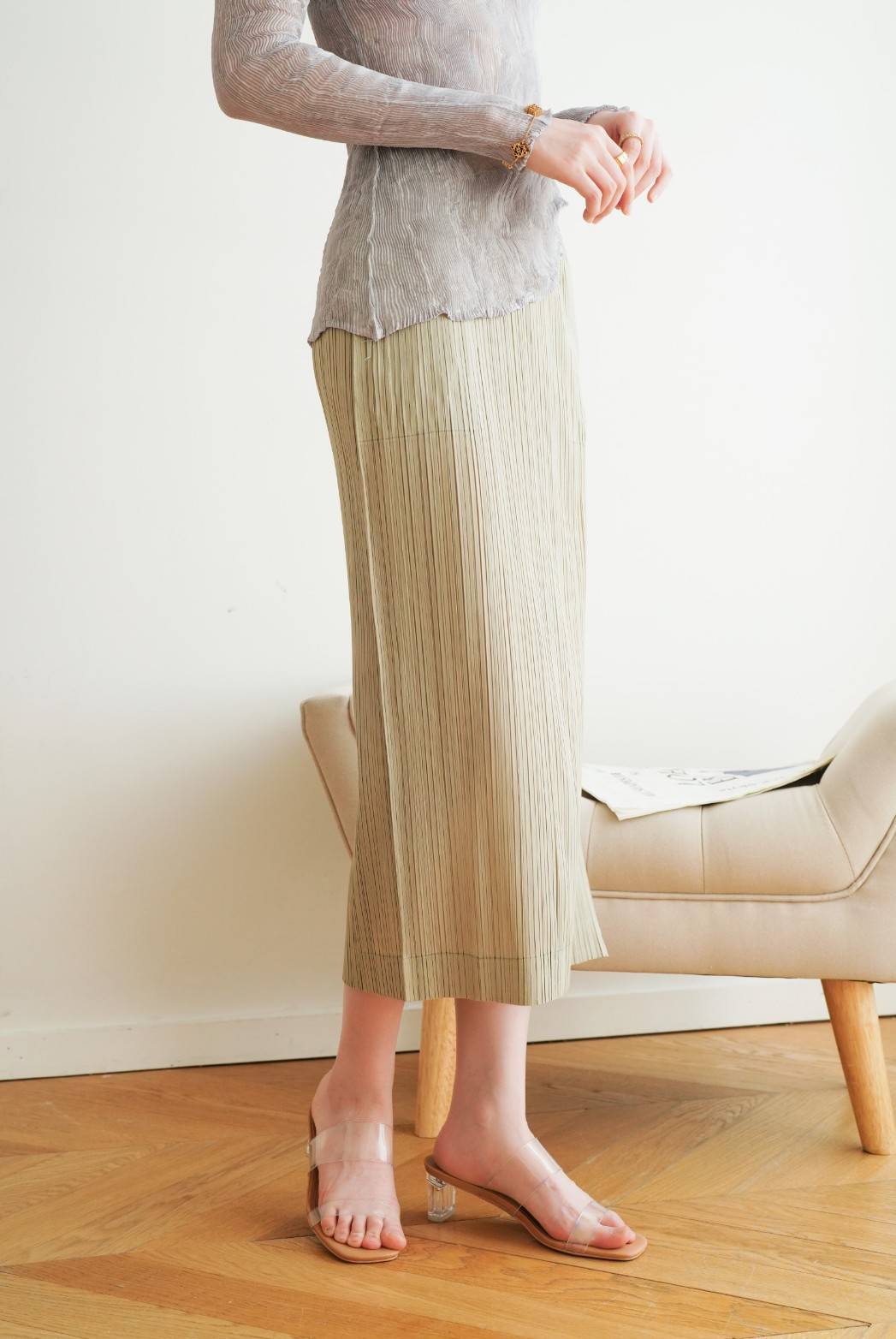 ยาว 32นิ้ว! 2MUAY รุ่น GJO7127 กระโปรงผู้หญิง กระโปรงอัดพลีทคุณภาพ 12สี FREE SIZE SIMPLY PLEATED SKIRT