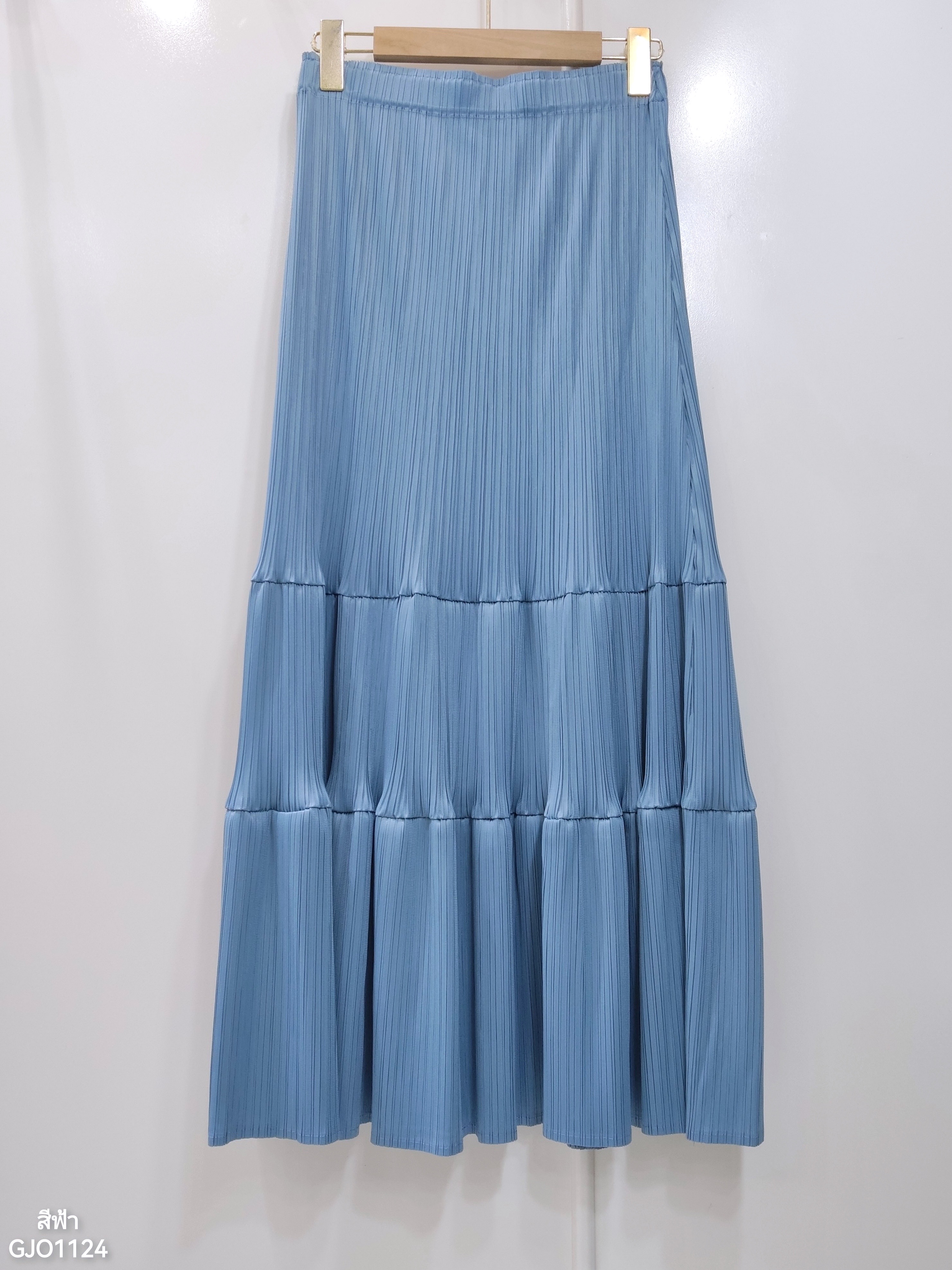 ปรับราคาลง20%!! ยาว 34นิ้ว! 2MUAY รุ่น GJO1124 กระโปรงพลีทคุณภาพ RIPPLE PLEATED SKIRT 10 สี FREE SIZE