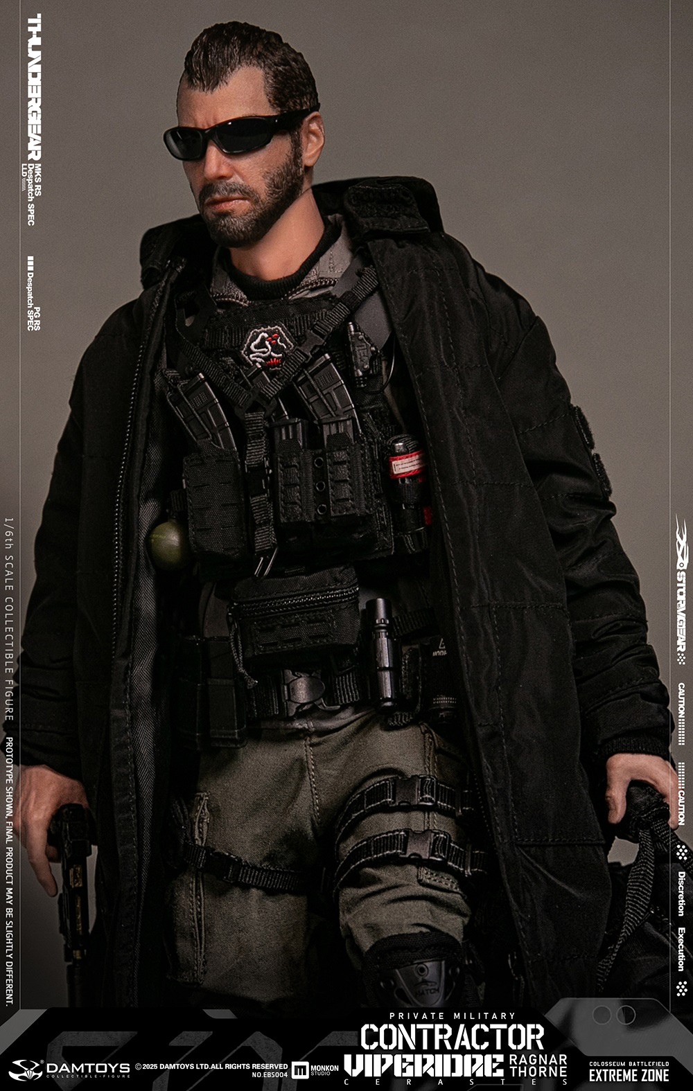 [สั่งจอง] DAMTOYS EBS004 1/6 : EXTREME ZONE PMC “VIPERIDAE CERASTES”RAGNAR THORNE Collectible Figure Specifications