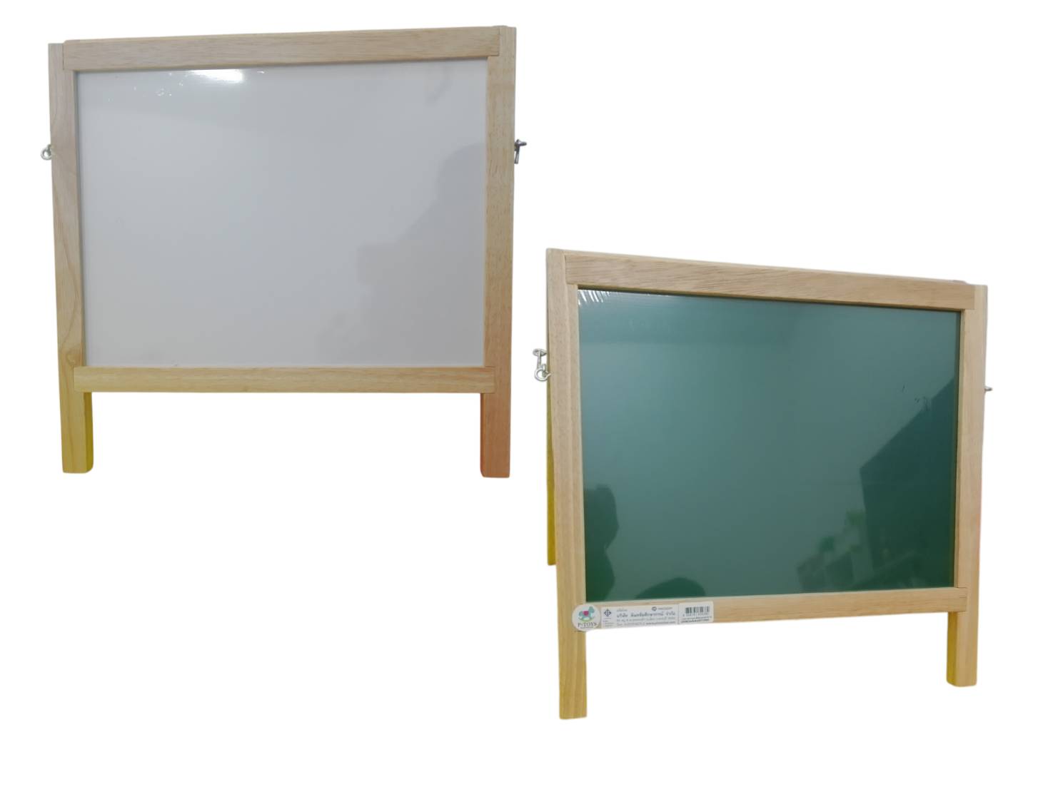 กระดาน 2 หน้าพร้อมขาตั้ง กระดานไวท์บอร์ด /อีกด้านเป็นแม่เหล็ก และกระดานดำ สื่อการสอน พร้อมส่ง