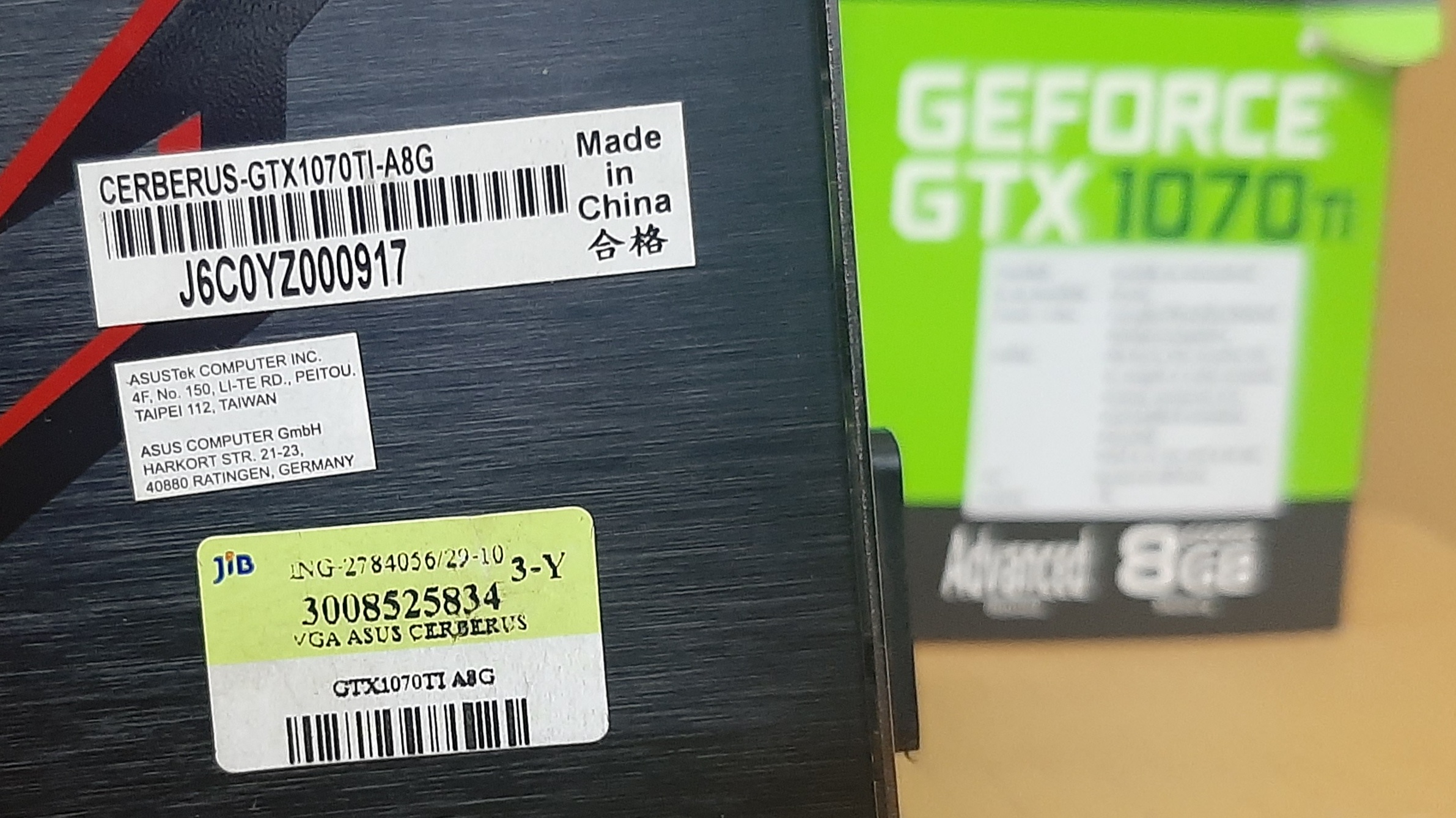 การ์ดจอแสดงผล VGA มือสอง ยี่ห้อ Asus รุ่น GTX 1070Ti 8GB DDR5 ประกันร้าน 1 เดือน