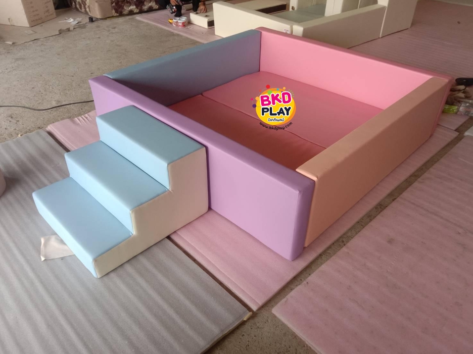 โปรโมชั่น แถมพื้นกันกระแทก บ่อบอลสไลเดอร์ พร้อมบันได บ่อบอลสี่เหลี่ยมนุ่มนิ่ม เบาะนุ่ม หนัง pvc คอกกั้นเด็ก รับทำบ้านบอลในห้าง