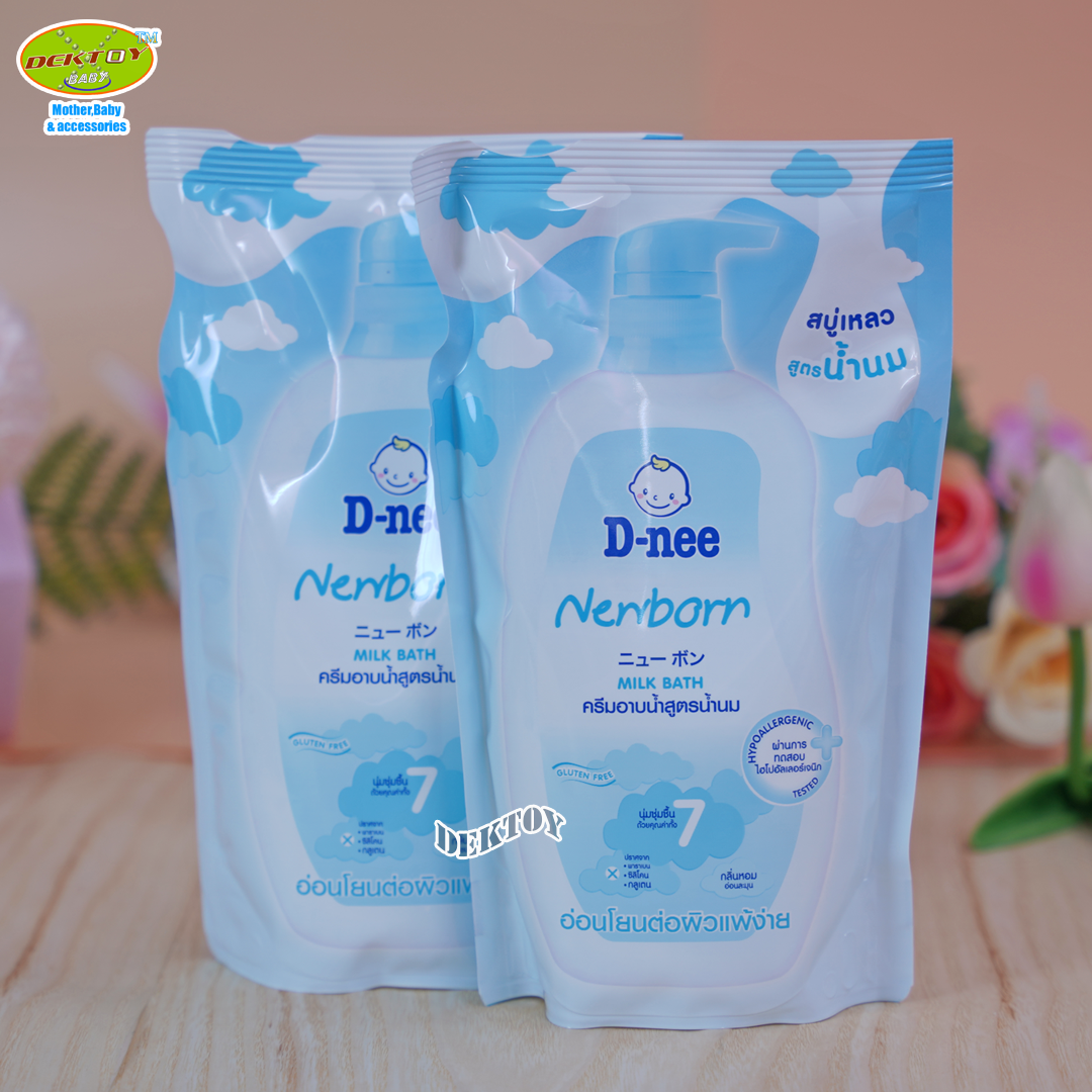D-nee Newborn ดีนี่ครีมอาบน้ำสูตรน้ำนม 350 มล.แพ็คคู่ถุง