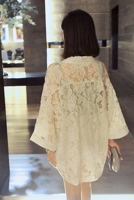 เสื้อคลุมลายลูกไม้ตามแบบ สุดเก๋ สุดซิล สามารถใส่ได้ทุกโอกาส สีดำ