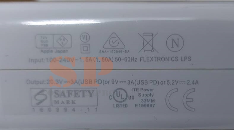 APPLE ADAPTER Macbook อแดปเตอร์ของแท้ APPLE Macbook Pro 13 A1706 A1707 A1708 A1718 Pro 12 A1534 A1540 A1646 หัว USB-C