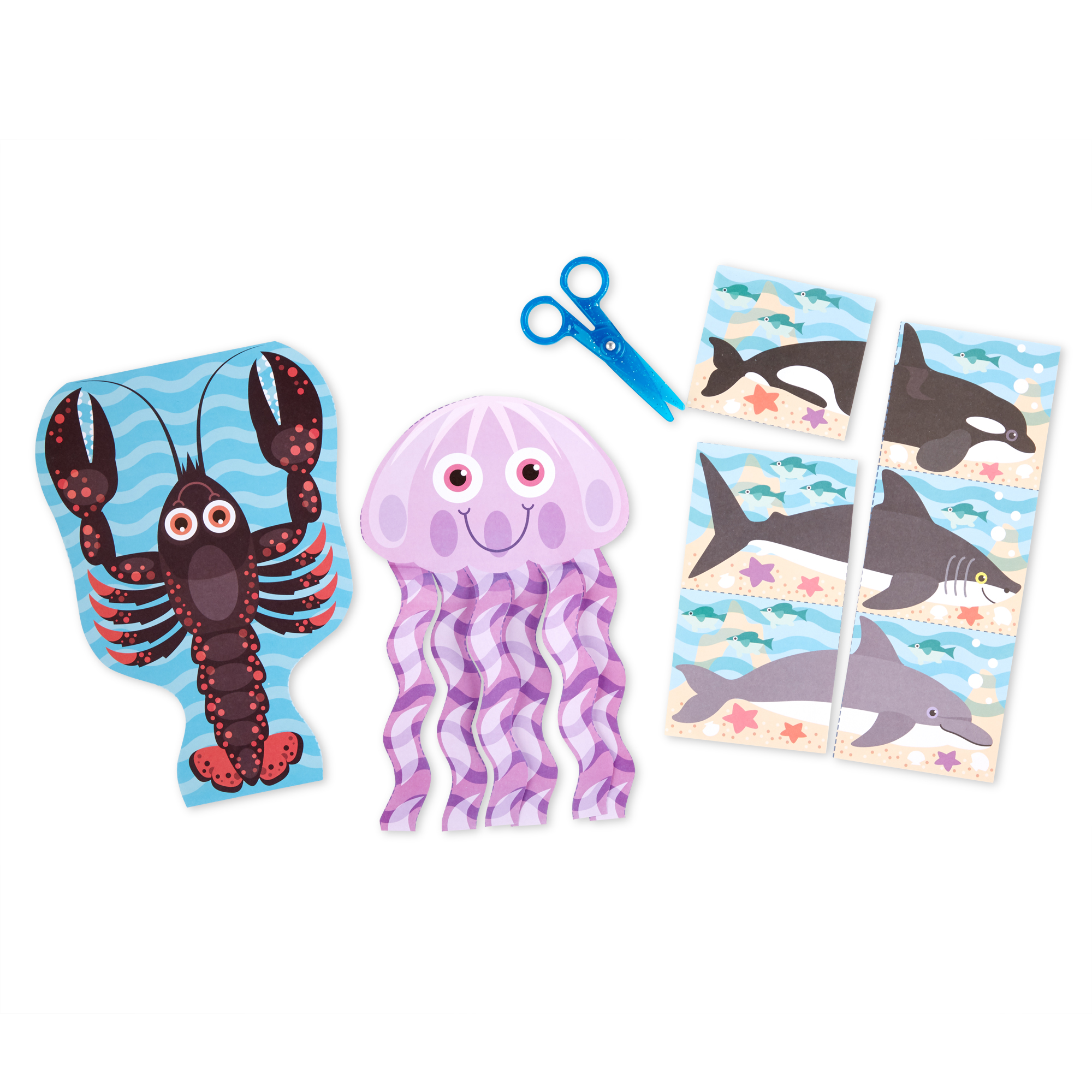 Sea Life Scissor Skills Activity Pad ชุดกรรไกรฝึกตัด รุ่นใต้ท้องทะเล เสริมทักษะการบังคับมือ การมีสมาธิ และการมีความคิดริเริ่มสร้างสรรค์ Melissa & Doug