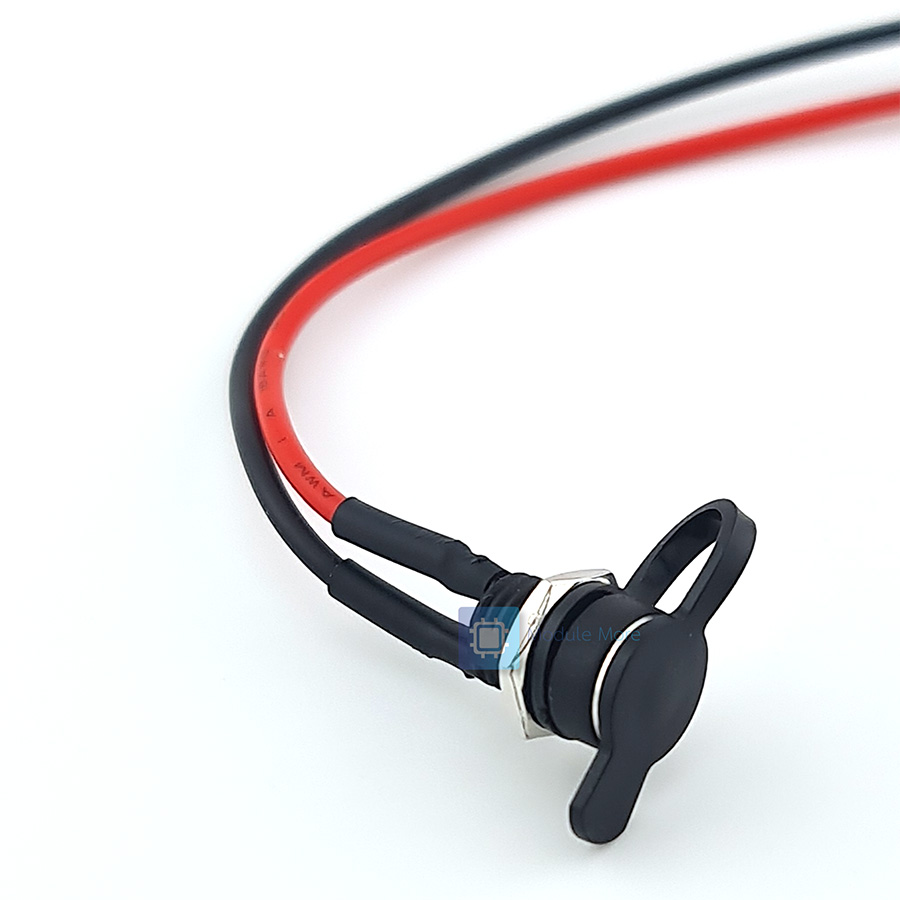 DC jack ตัวเมียพร้อมสายยาว 20cm DC power socket DC-022B socket 5.5*2.1MM / 5.5*2.5MM thread with nut (female DC jack) with wires 20cm