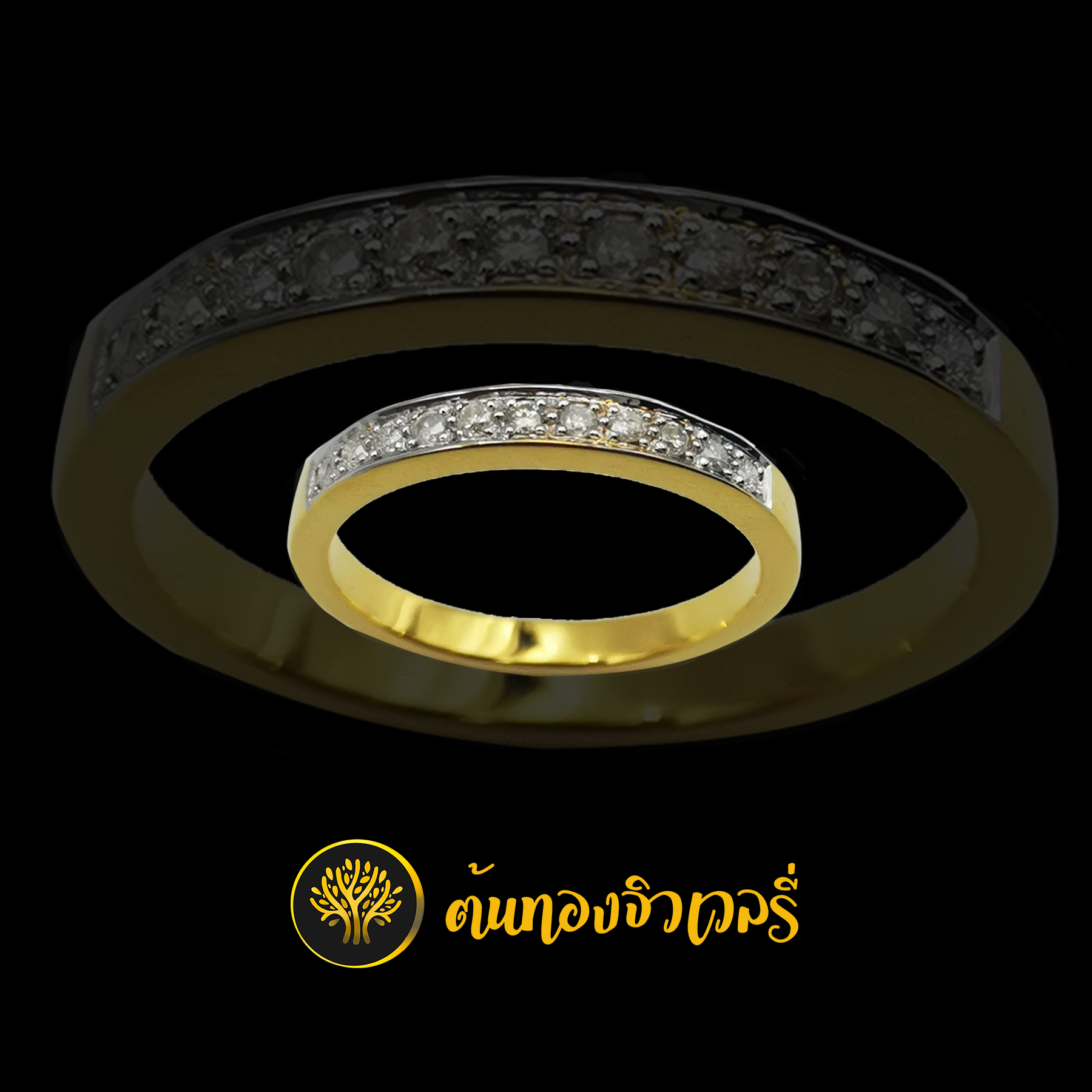 แหวนทองฝังเพชรแถวในแหวน เรียบๆ สวยๆ ครับ