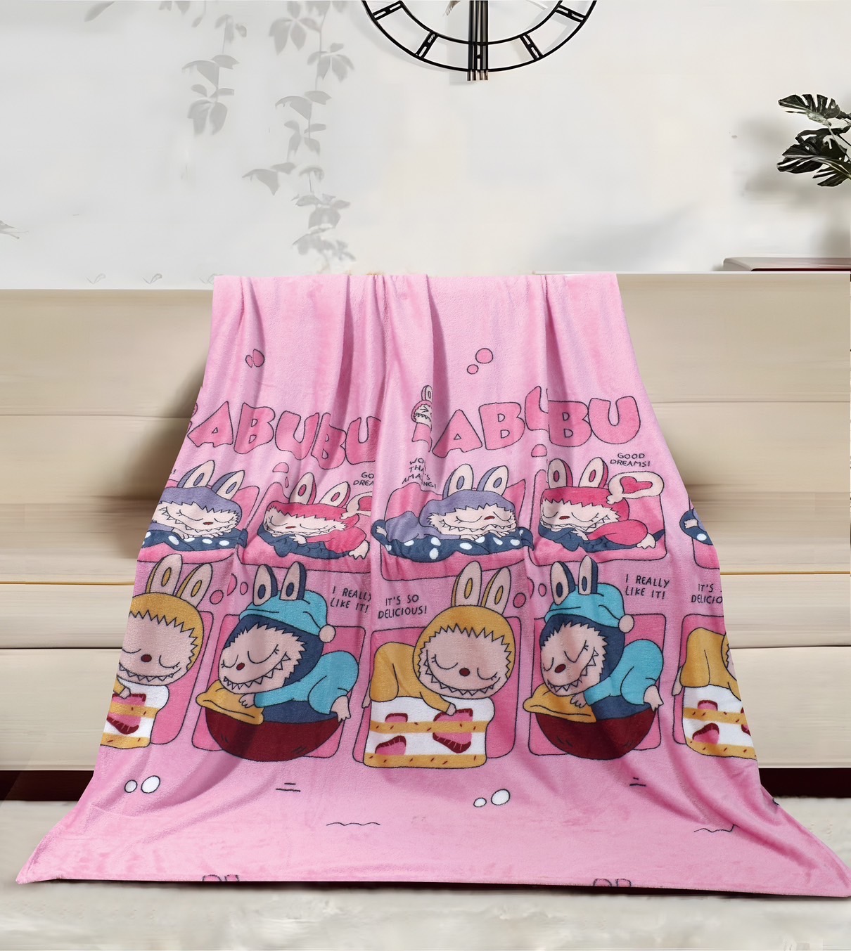 ผ้าห่มนาโน ขนาด120x180 cm. ลาบูบู้ 100ผืน