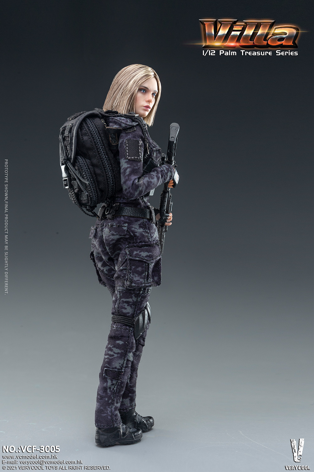 [สั่งจอง] VERYCOOL VCF-3005 1/12 Palm Treasure Series Black MC Camouflage Women Soldier - Villa