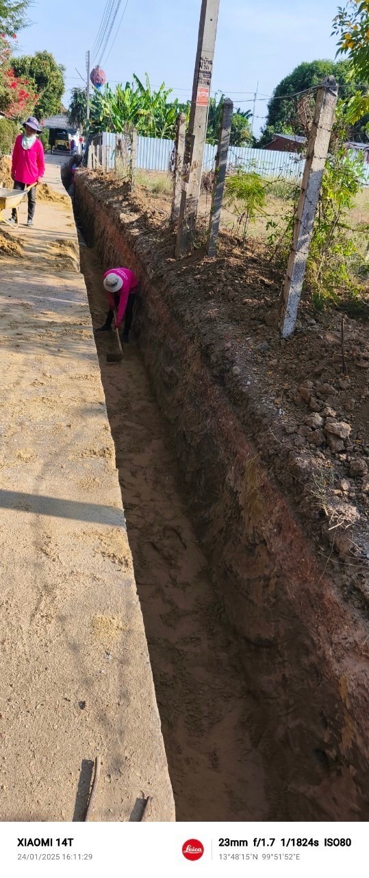 งานวางระบบท่อระบายน้ำ เทศบาลตำบลเบิกไพร อ.บ้านโป่ง