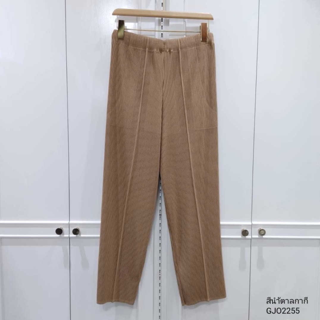 ยาว 36นิ้ว 2MUAY รุ่น GJO2255 กางเกงผู้หญิง กางเกงพลีทคุณภาพ 13สี FREE SIZE THICK STRAIGHT PLEATED PANTS