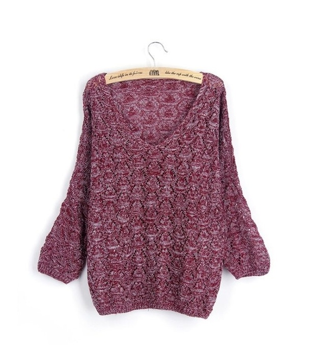 เสื้อถัก เสื้อกันหนาว แฟชั่นเกาหลี แขนยาว งานเนี้ยบคอวี งานตามแบบ