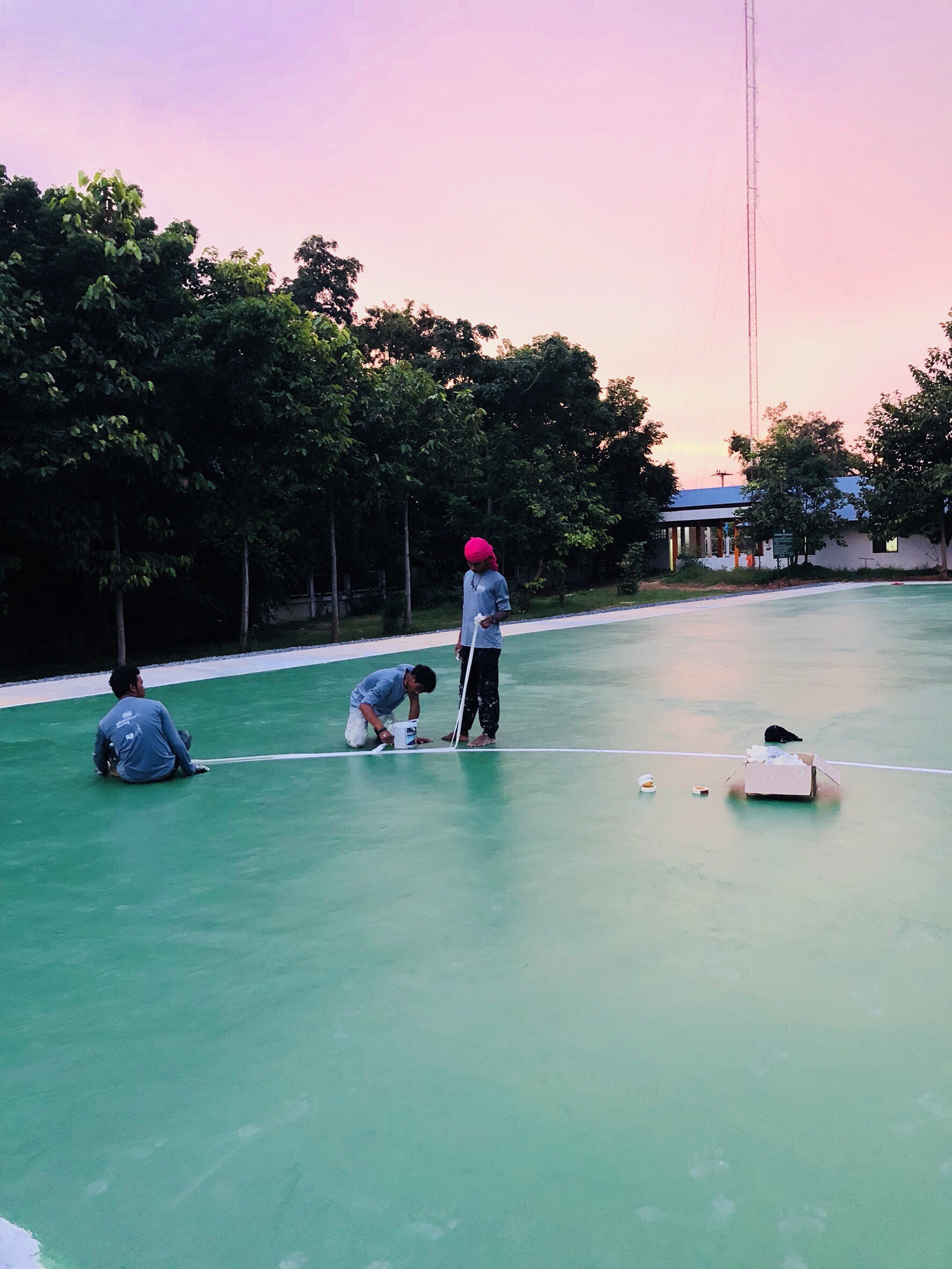 งานสร้างสนามฟุตซอล อบต.หนองบัว จ.มหาสารคาม